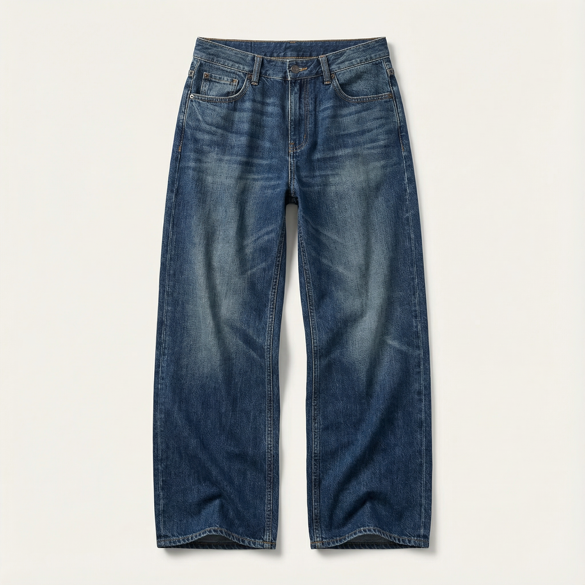 Women’s Wide-Leg Jeans – Mid-Rise Waist, Straight Fit