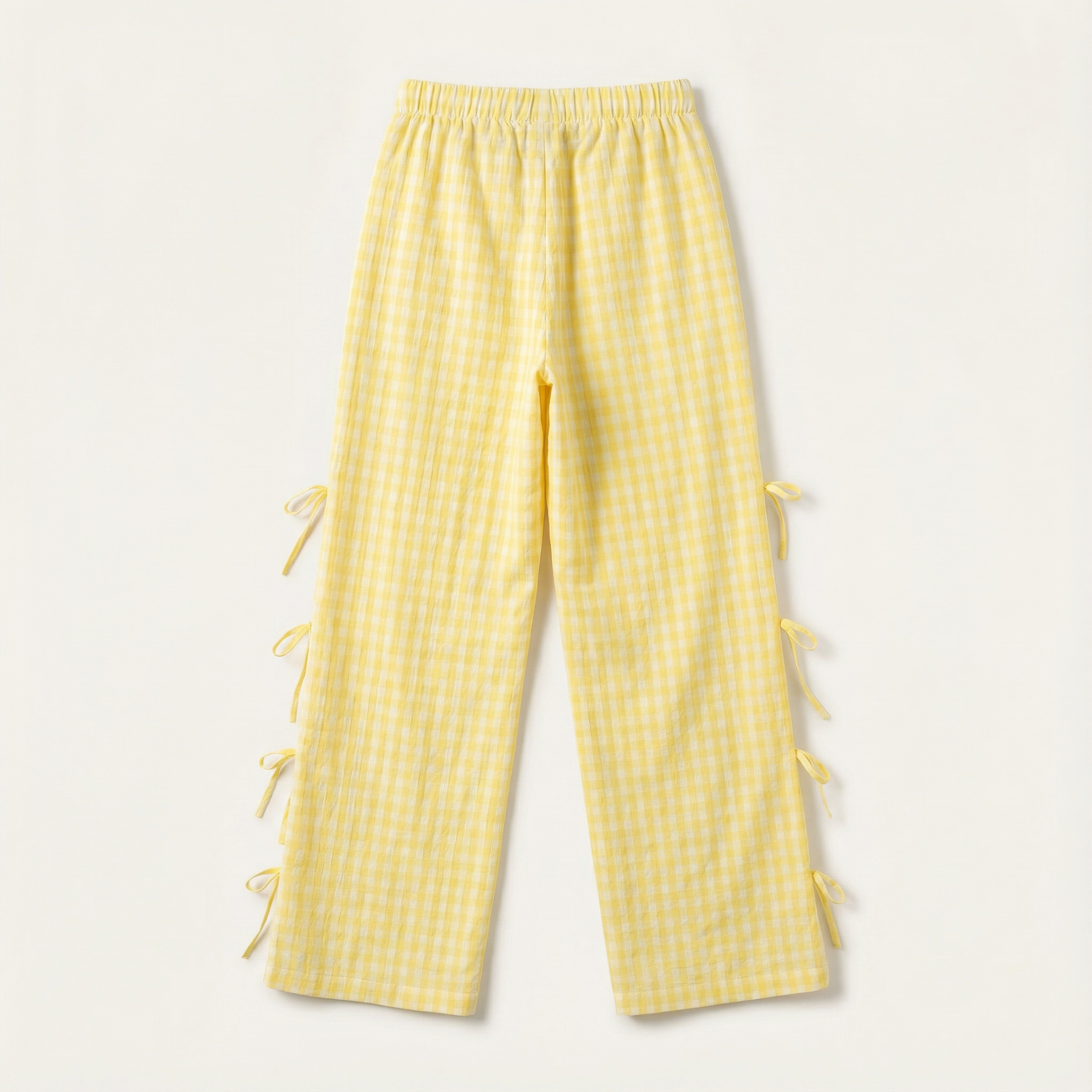 Women’s Wide-Leg Pants – Elastic Waist with Side Tie Details