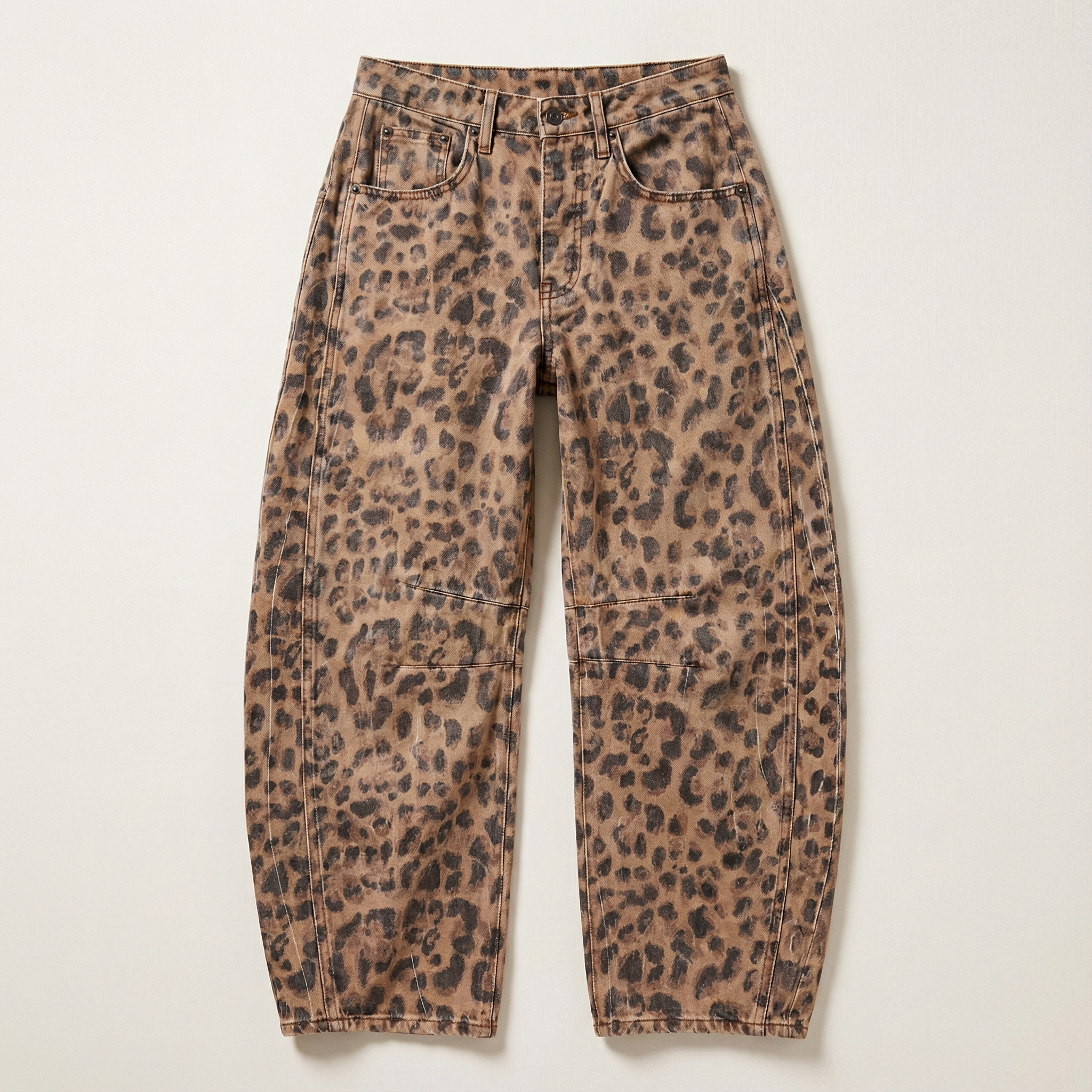 Women’s Wide-Leg Pants – High-Rise Waist, Seam Detail