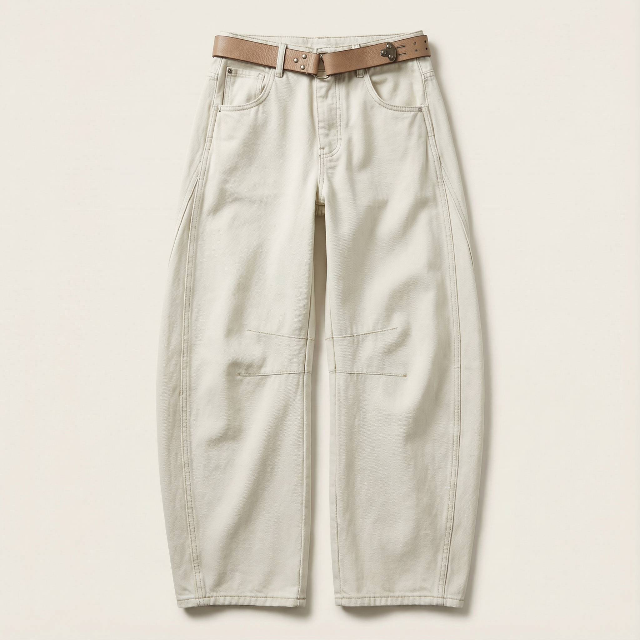 Women’s Wide-Leg Pants – High-Rise Waist, Seam Detail