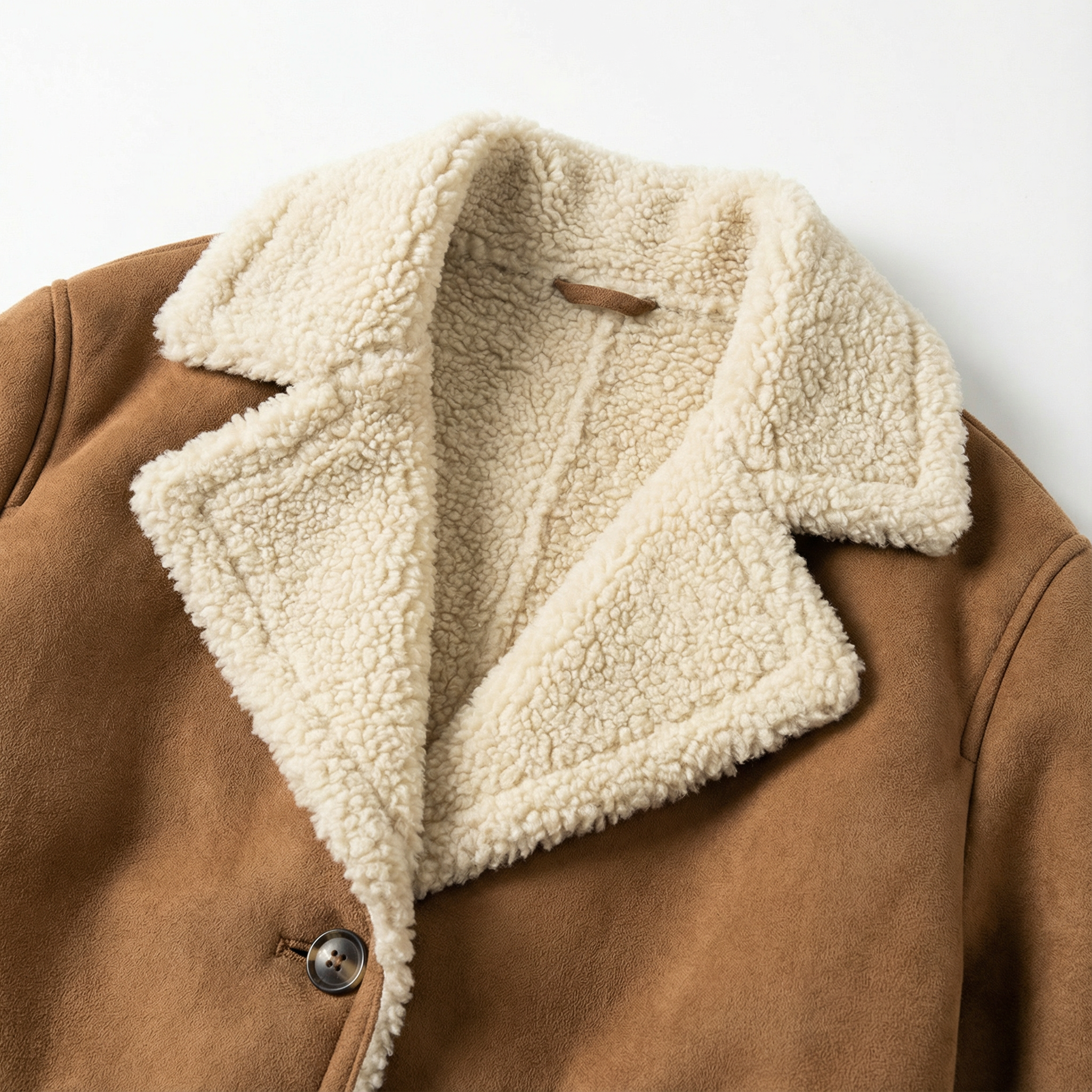 Women’s Winter Jacket – Cozy Shearling, Button-Front
