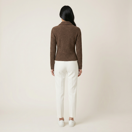 Women’s Zip-Front Jacket – Asymmetrical Collar