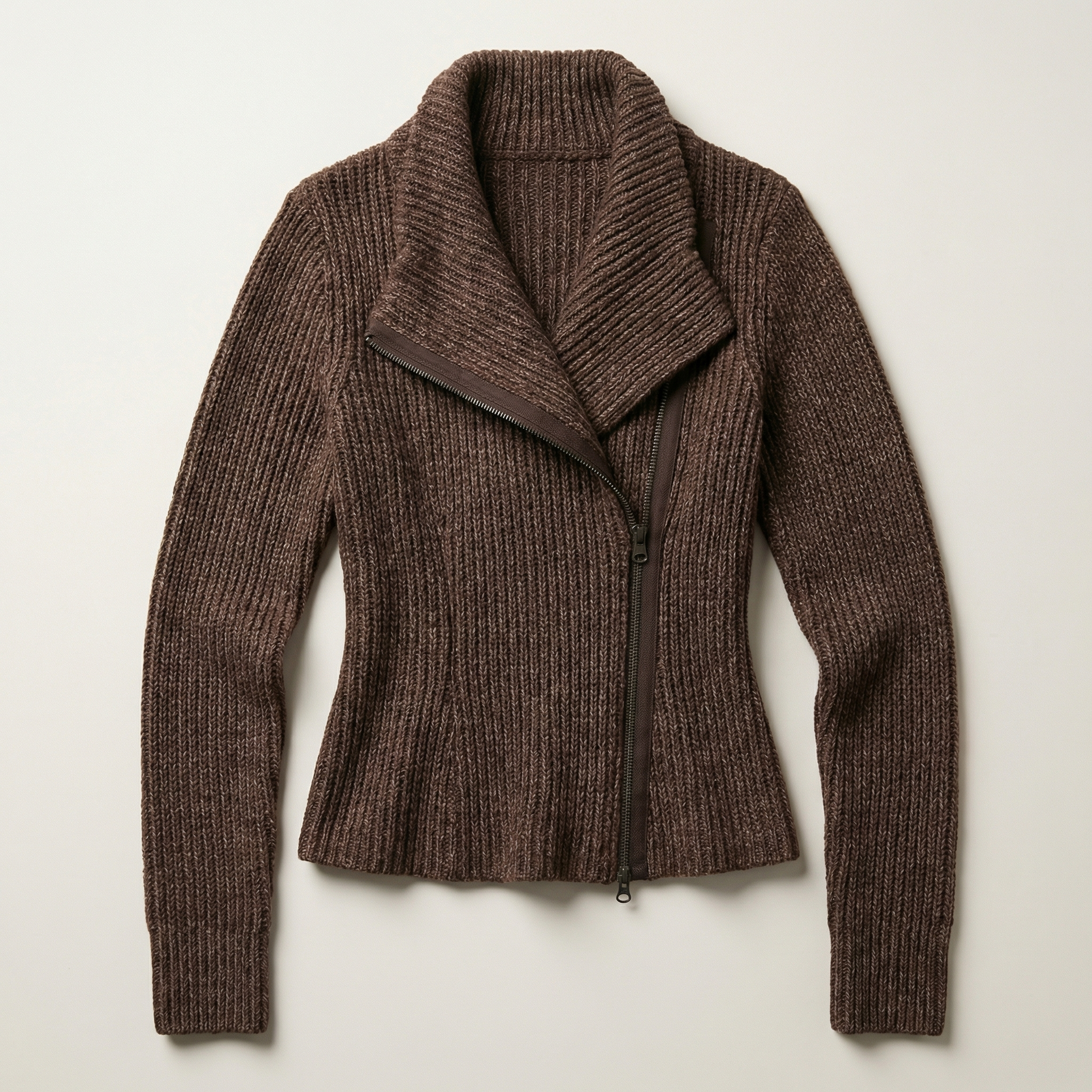 Women’s Zip-Front Jacket – Asymmetrical Collar