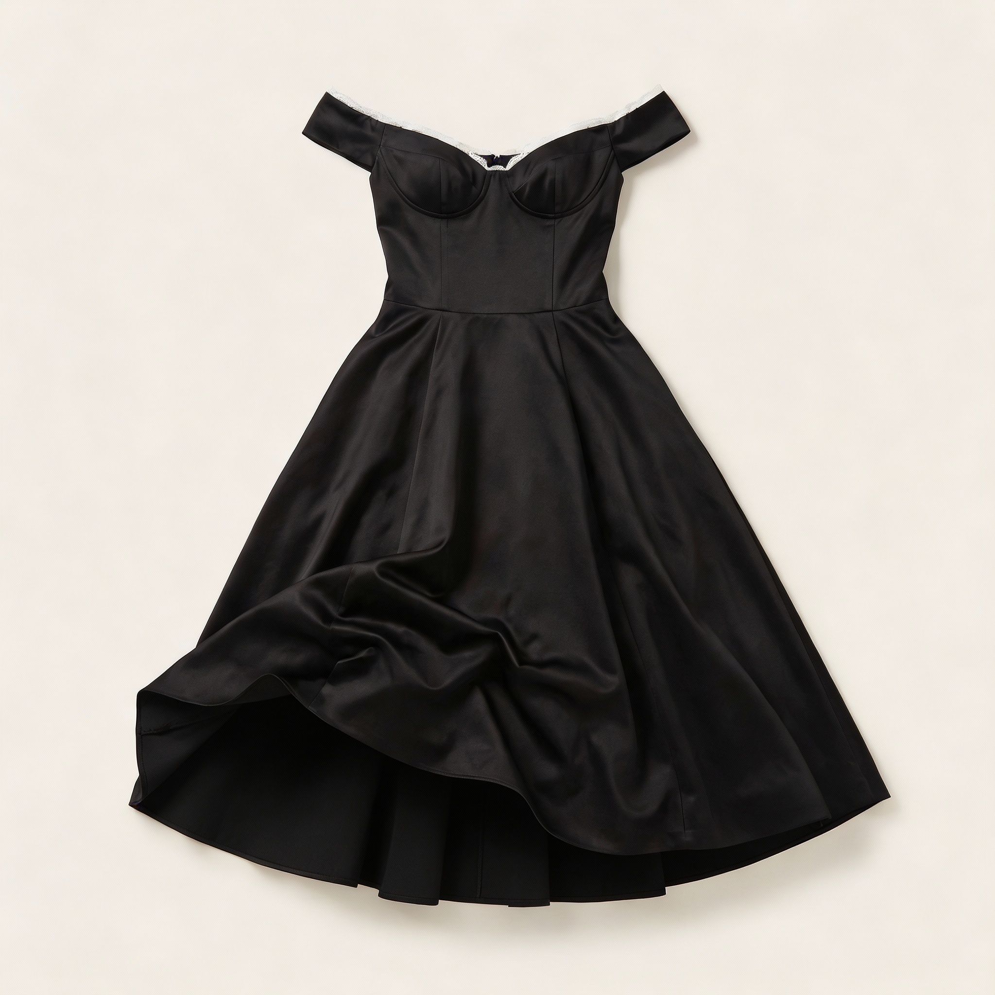 Women’s A-Line Midi Dress – Strapless Neckline