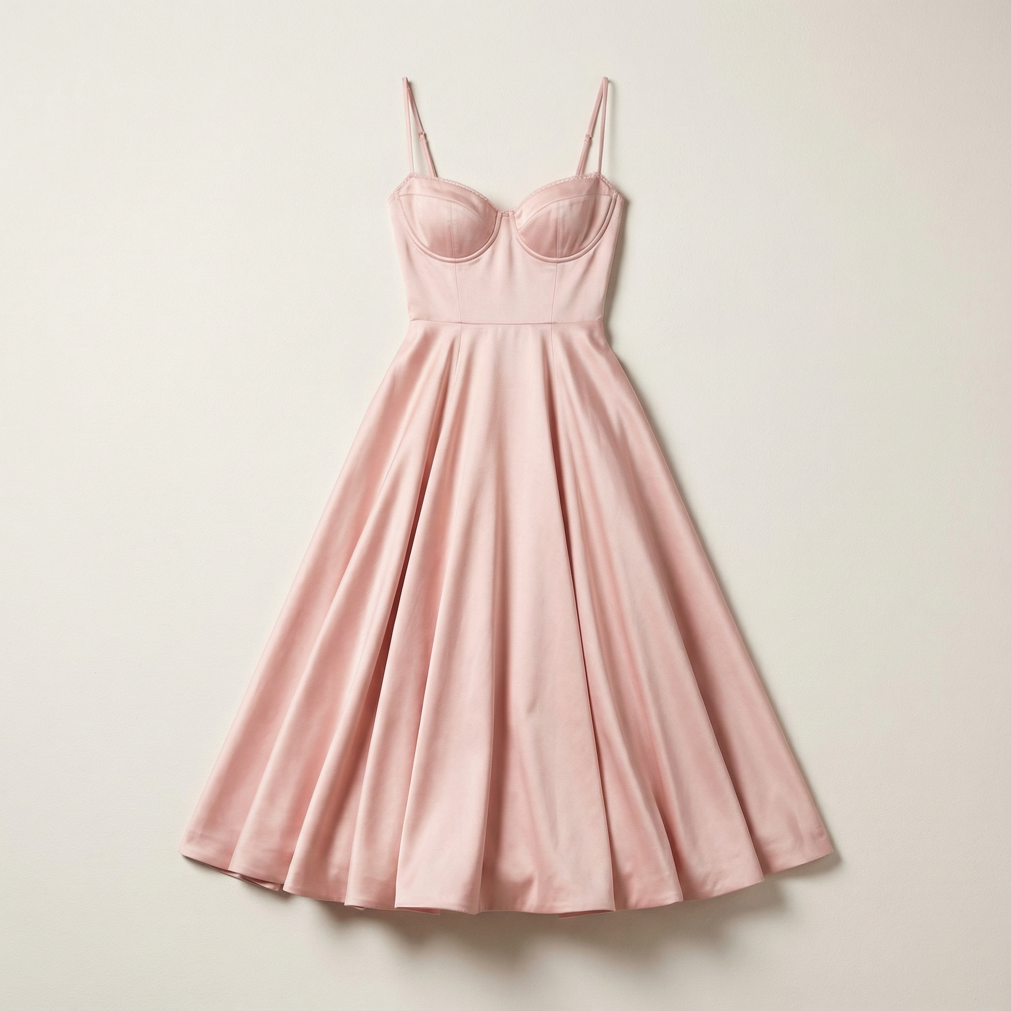 Women’s A-Line Midi Dress – Strapless Neckline