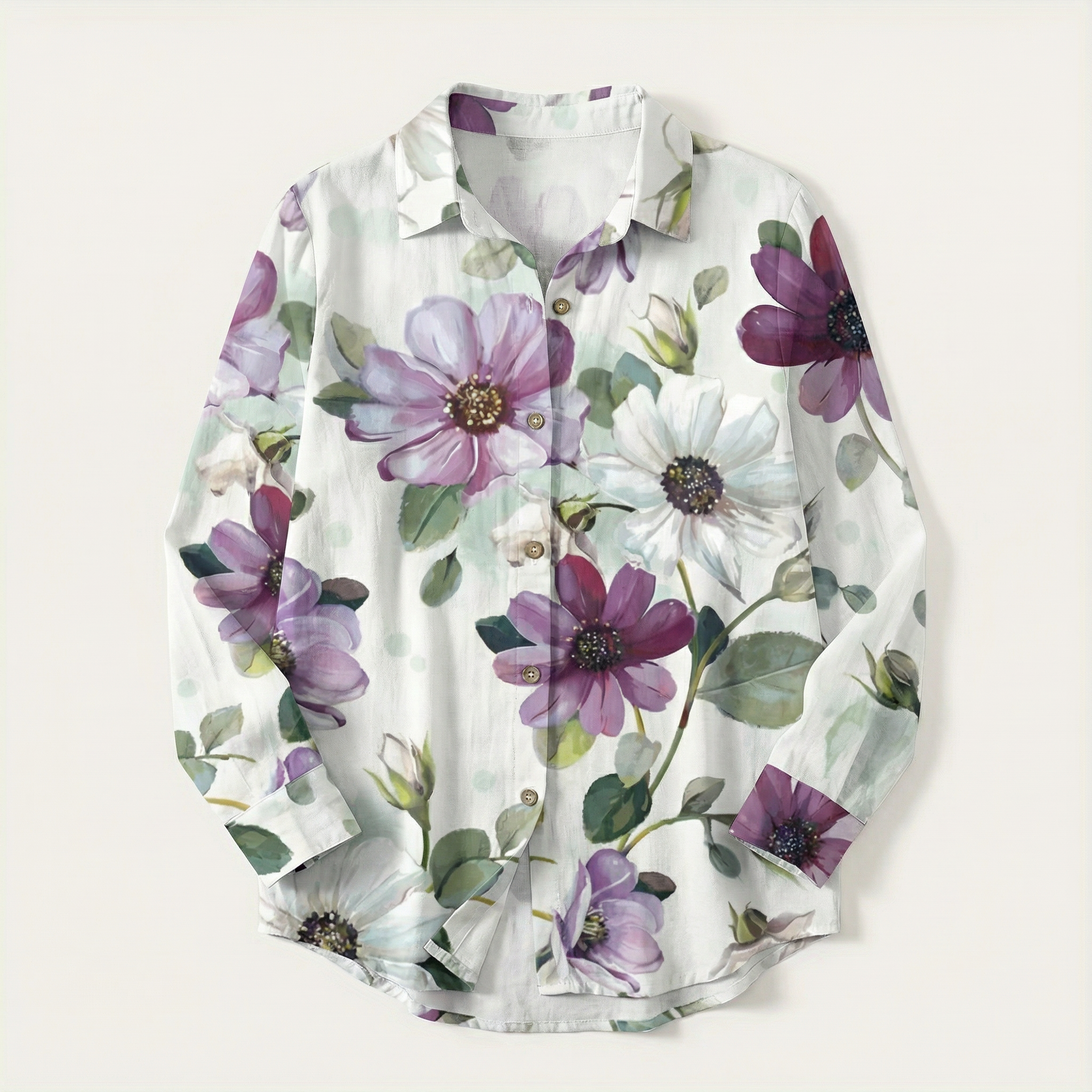 Women’s Button-Up Blouse – All-Over Coral & Sea Life Print