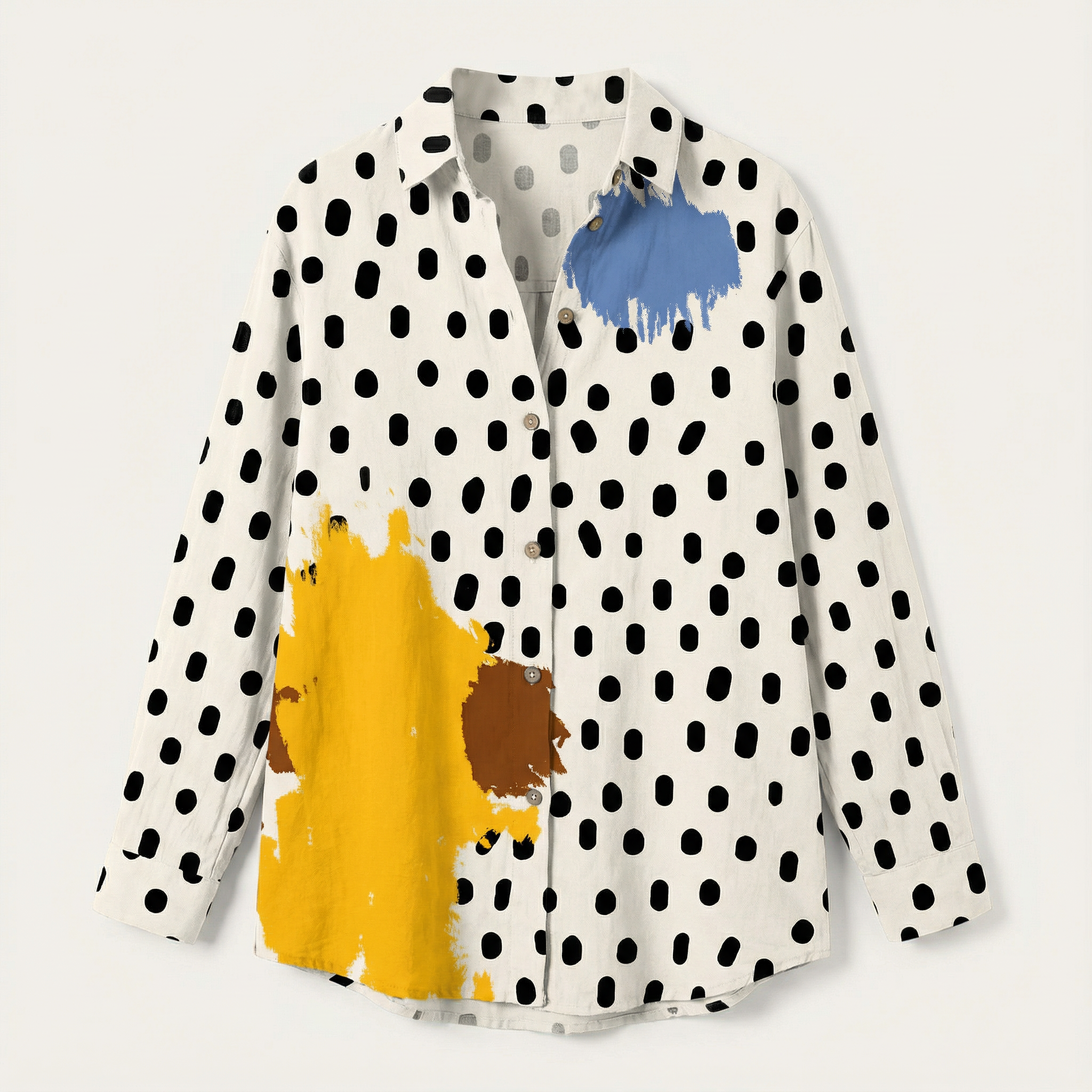 Women’s Button-Up Blouse – All-Over Coral & Sea Life Print