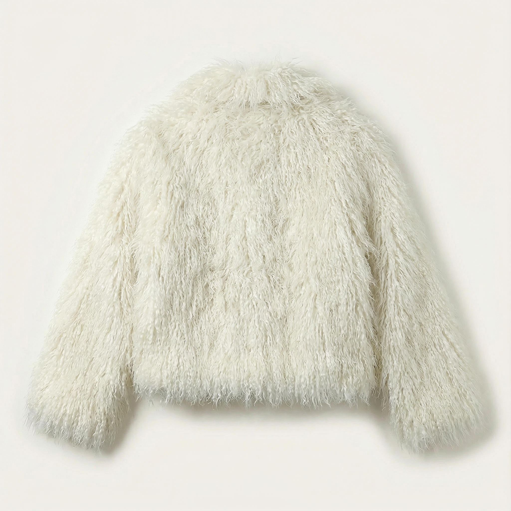 Women’s Cropped Coat – Long Sleeves, Textured Finish