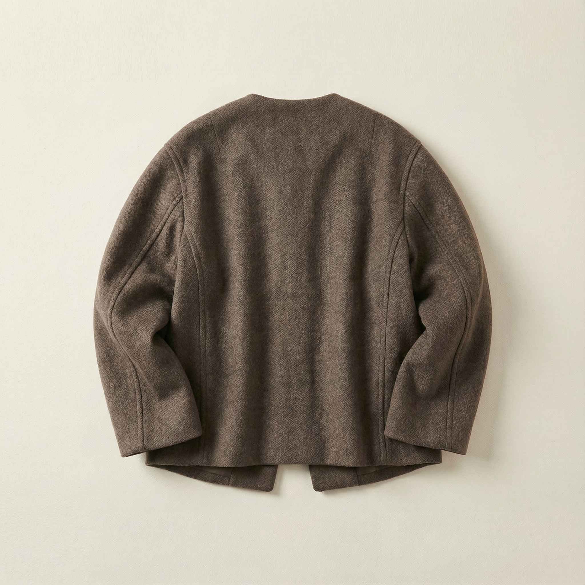 Women’s Cropped Overcoat – Lapel Design, Long Sleeves