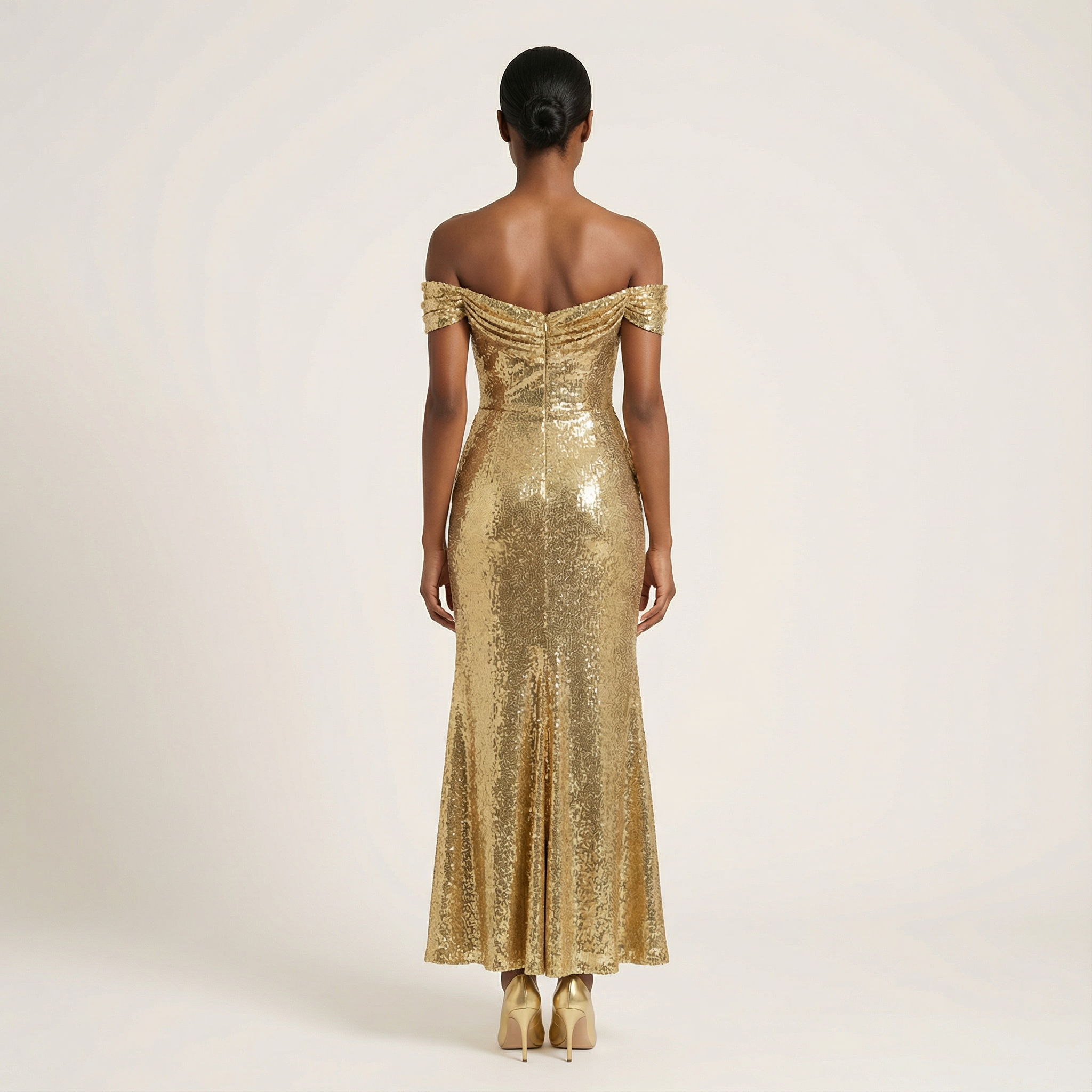 Women’s Elegant Party Dress – Off-Shoulder and Ruched Style