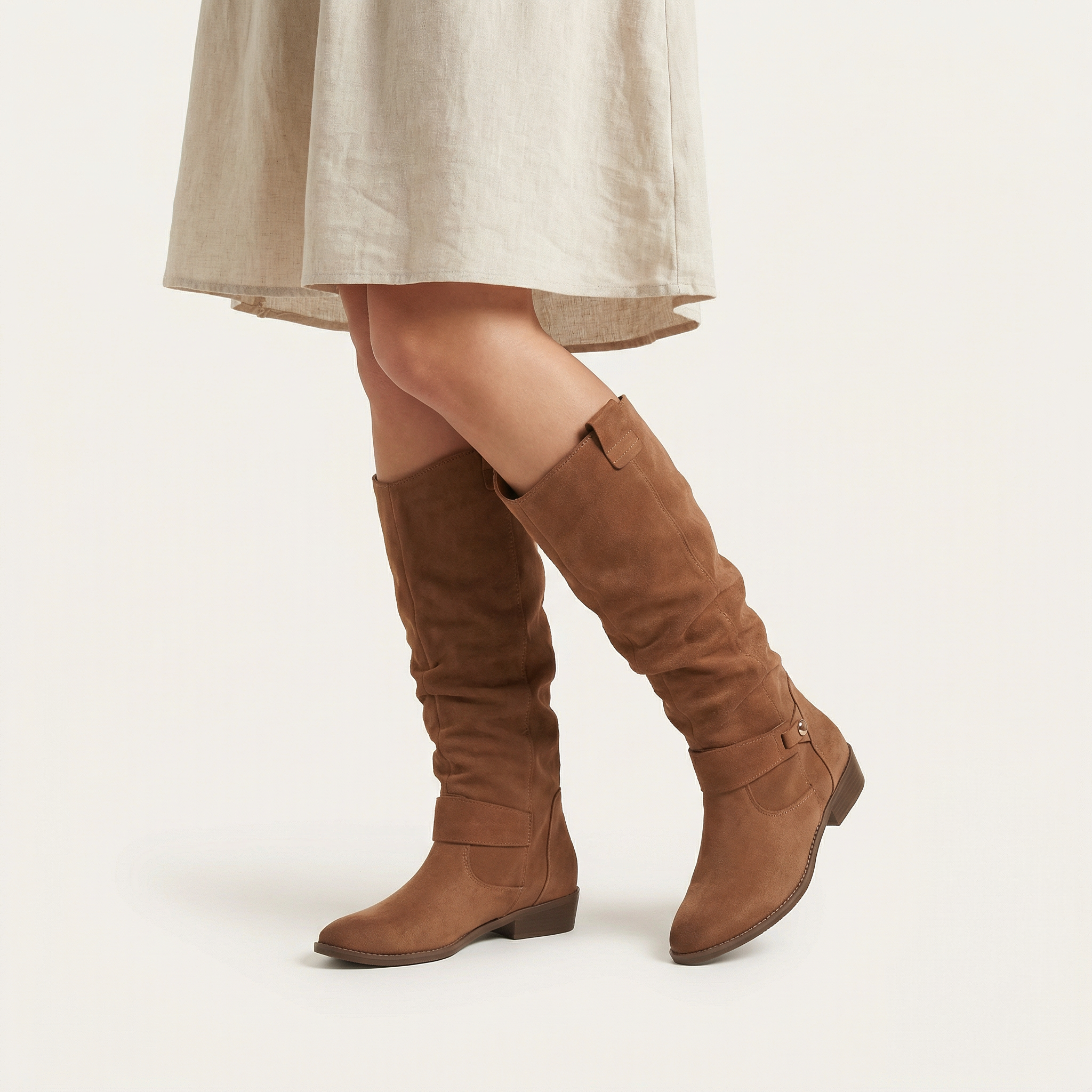 Women’s Knee Boots – Low Heel Pull-On Style