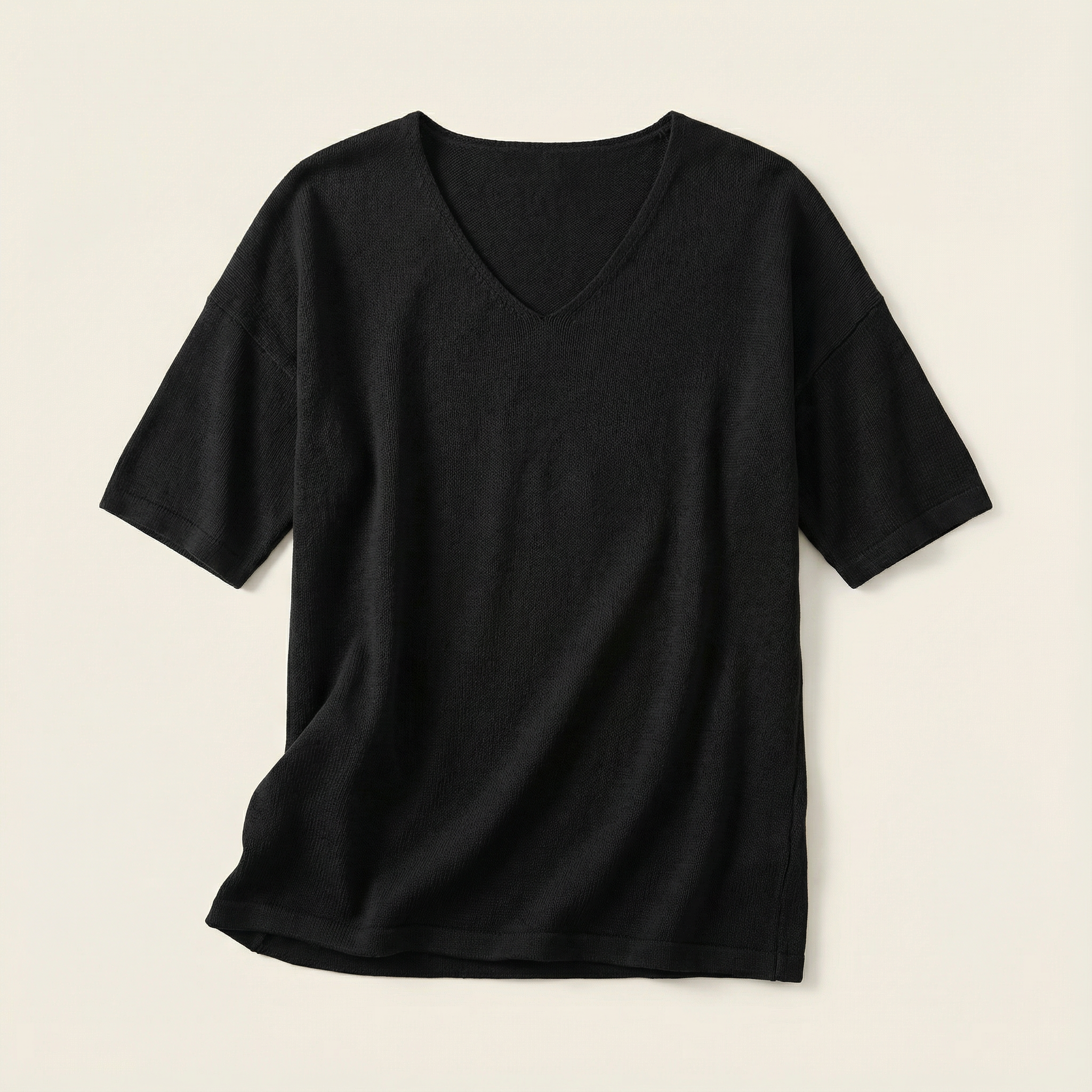 Women’s Knit Blouse – Relaxed V-Neck Shirt