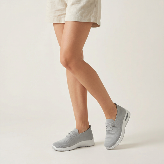 Women’s Knit Sneakers – Lace-Up Casual Style