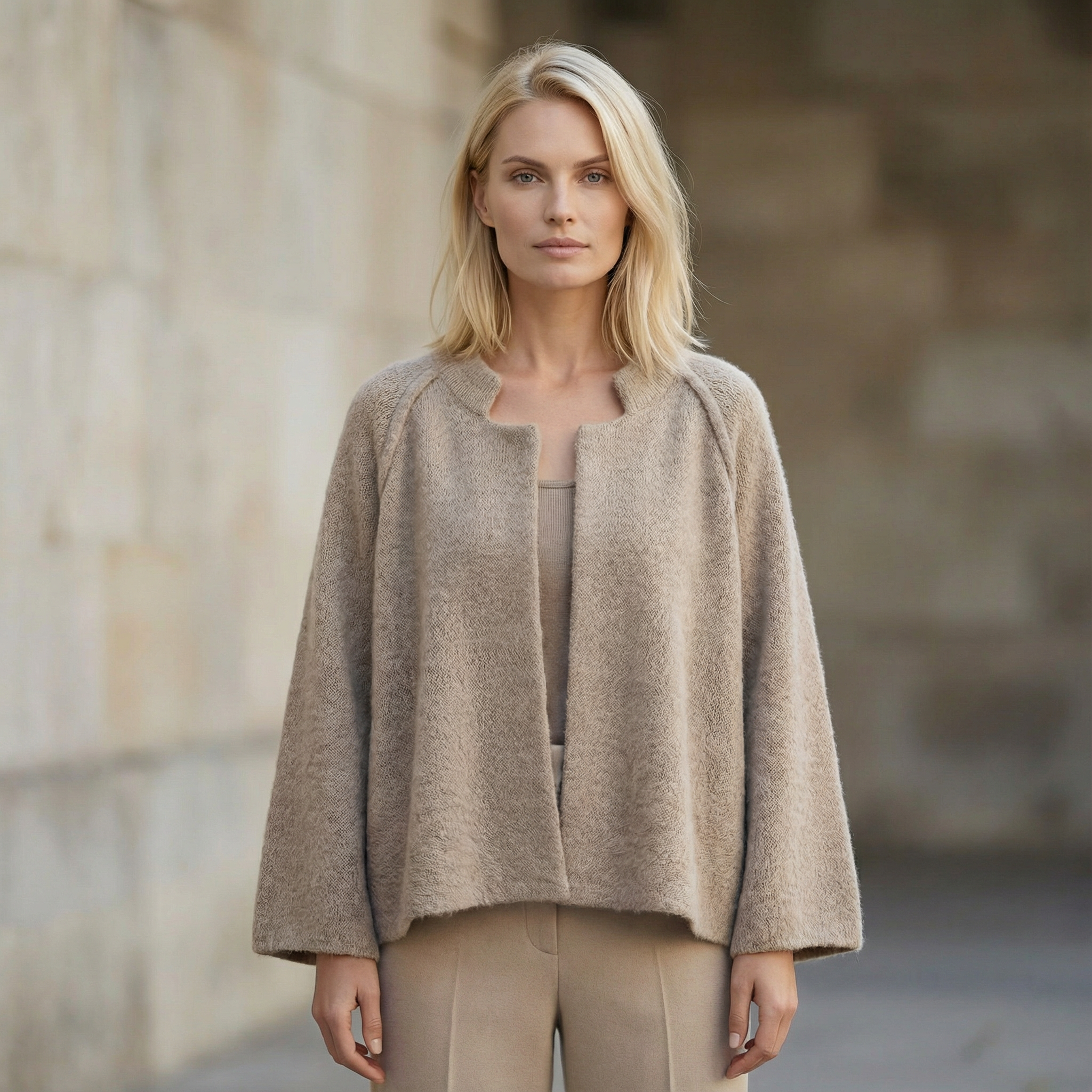 Women’s Knit Top – Draped Relaxed Fit Design