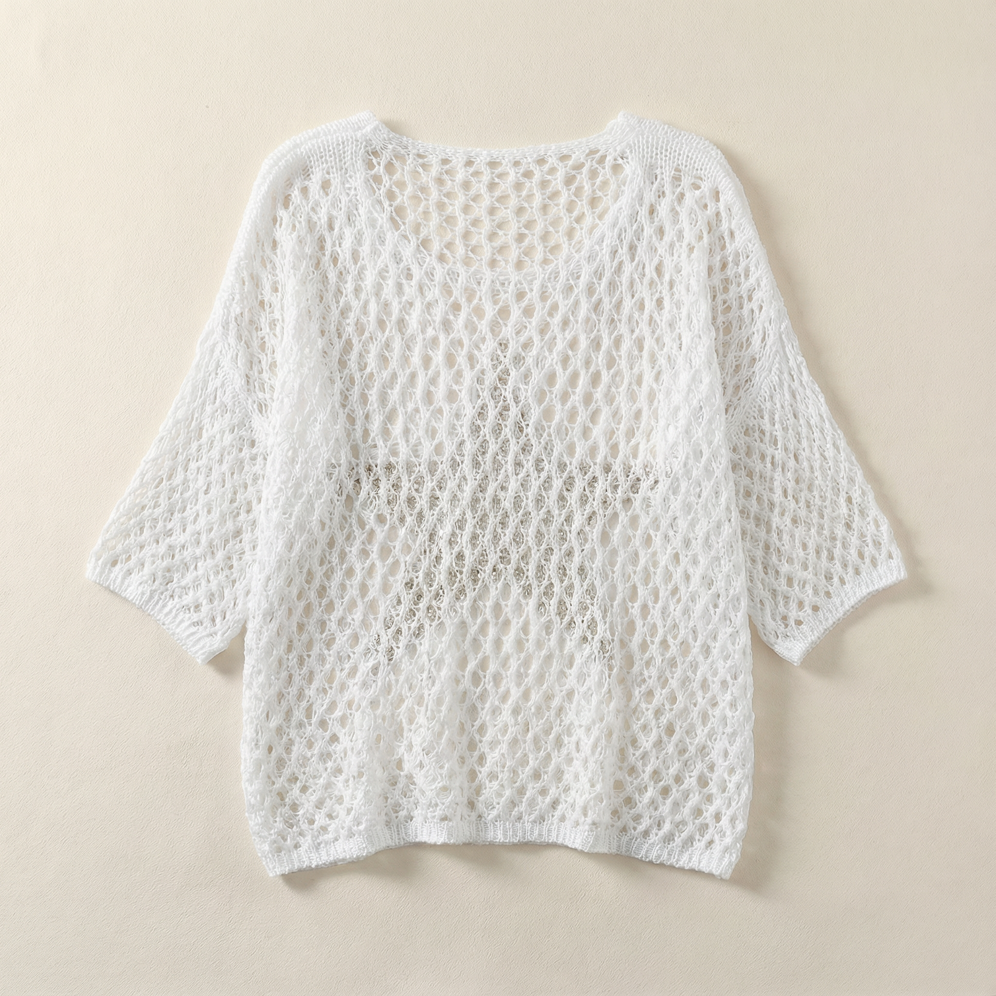 Women’s Knit Top – Open Weave Star Pattern Design