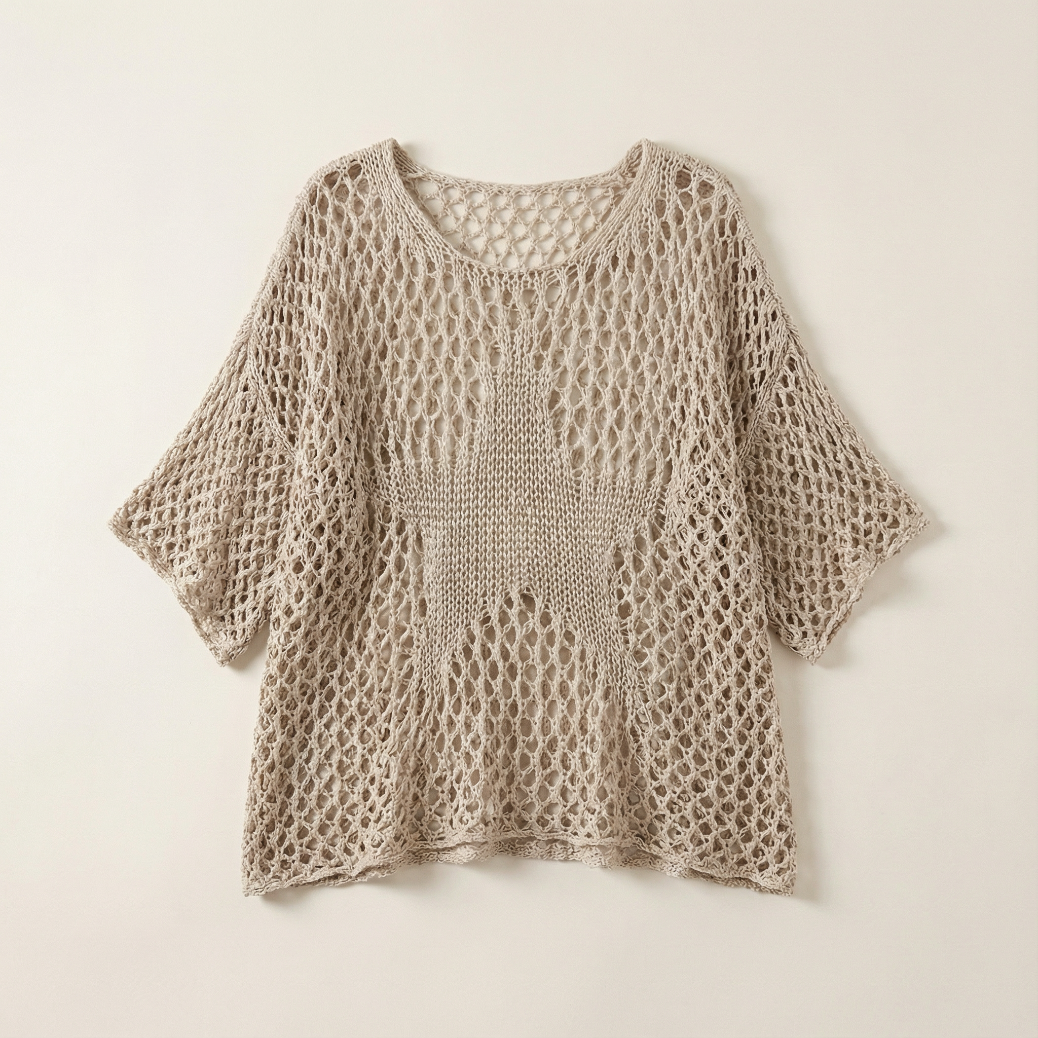 Women’s Knit Top – Open Weave Star Pattern Design