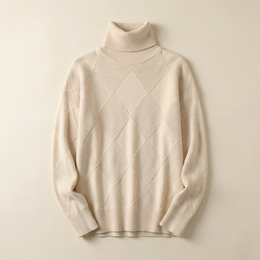 Women’s Long-Sleeve Sweater – Textured Pattern