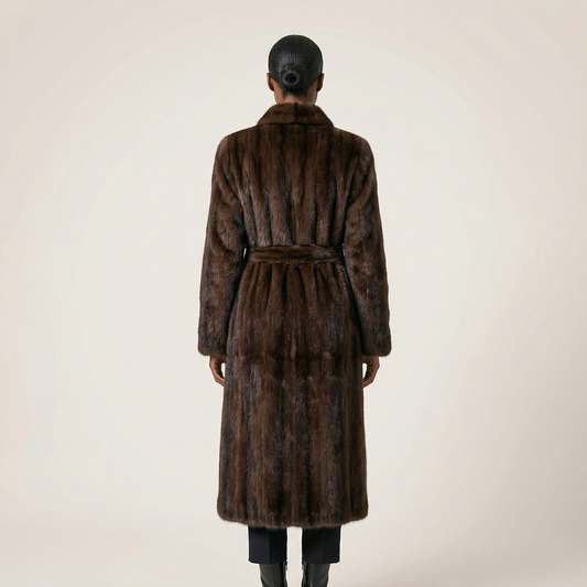 Women’s Long Coat – Long Sleeves, Open Front Design