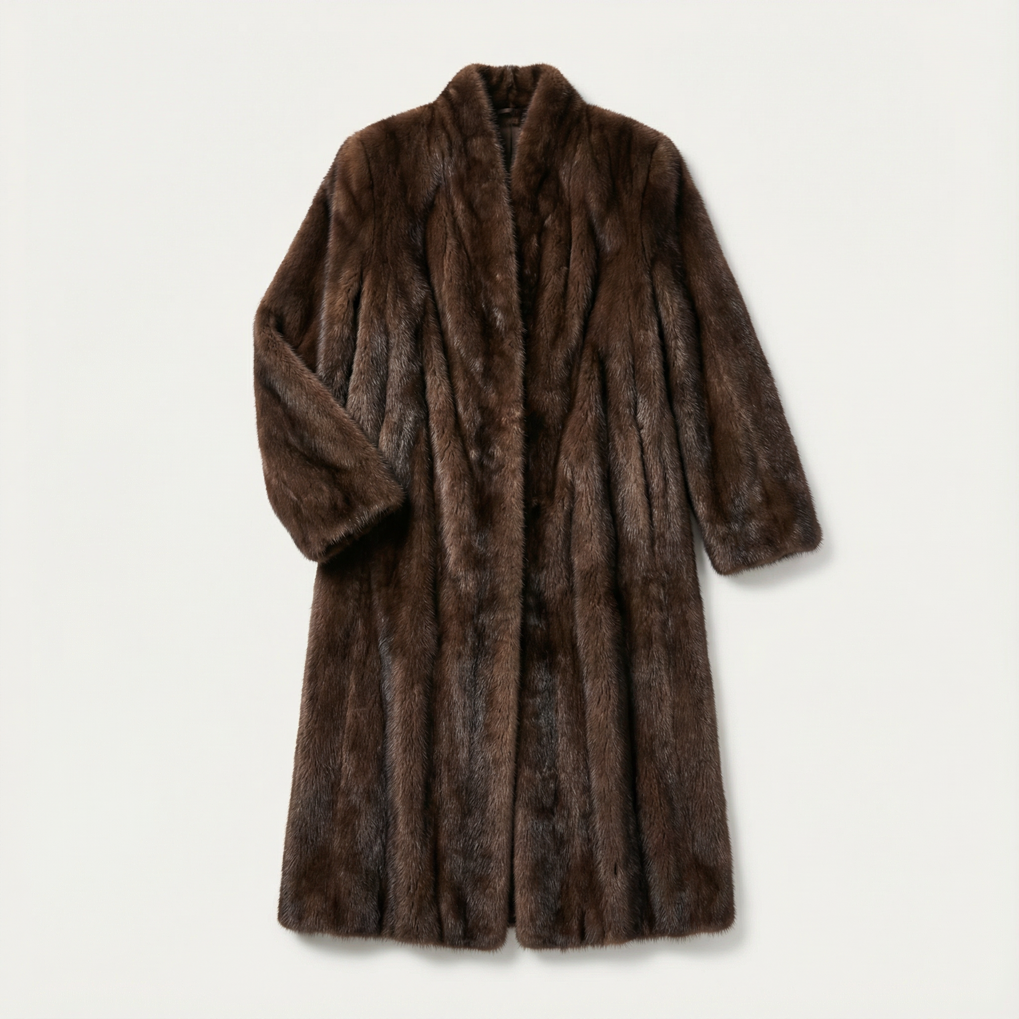 Women’s Long Coat – Long Sleeves, Open Front Design