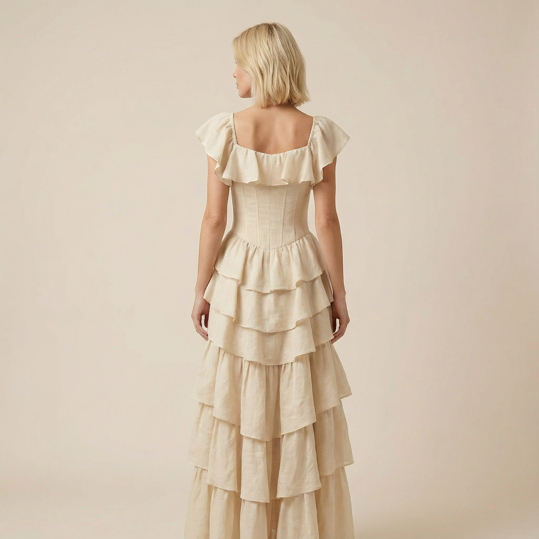 Women’s Long Dress – Ruffle Layered Design