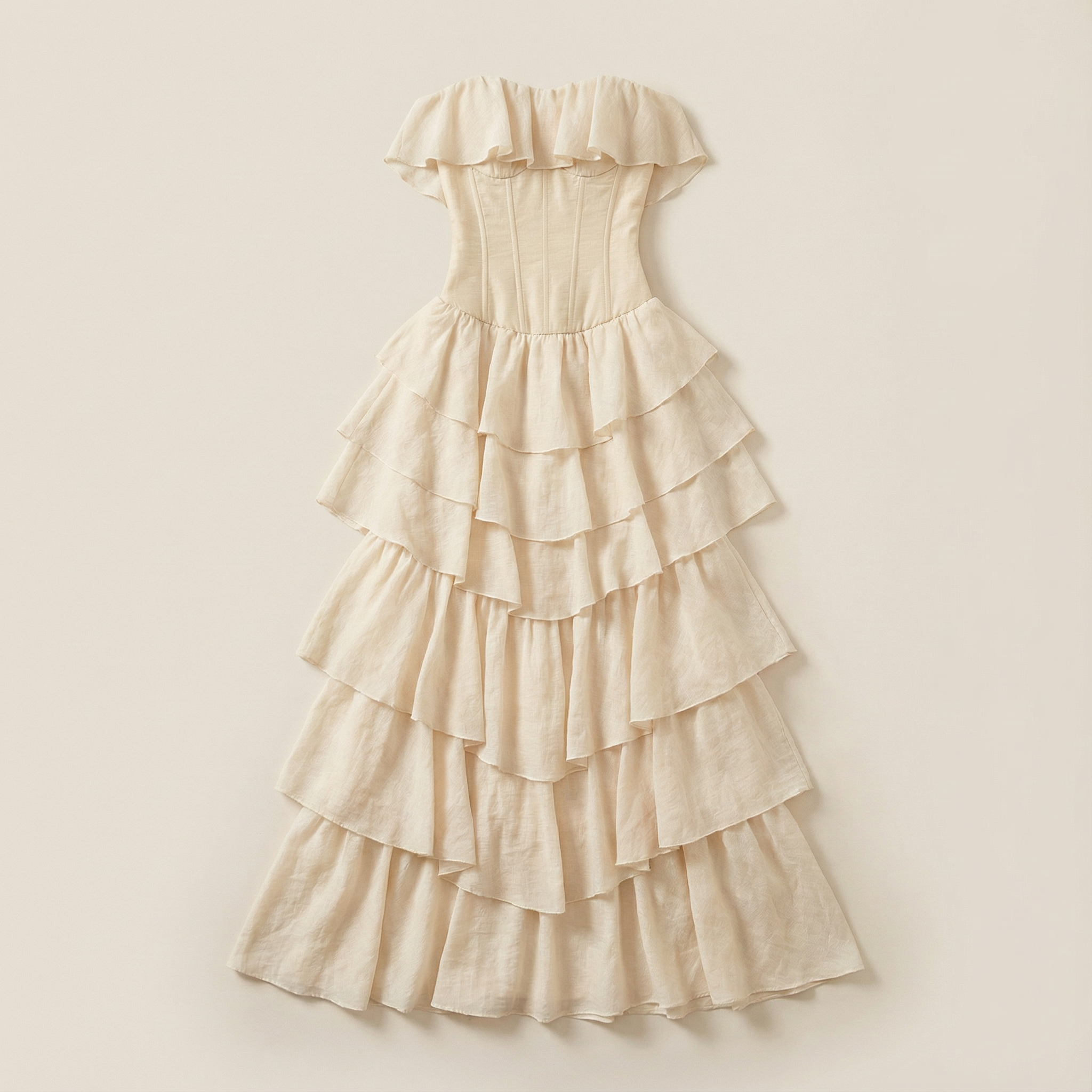 Women’s Long Dress – Ruffle Layered Design