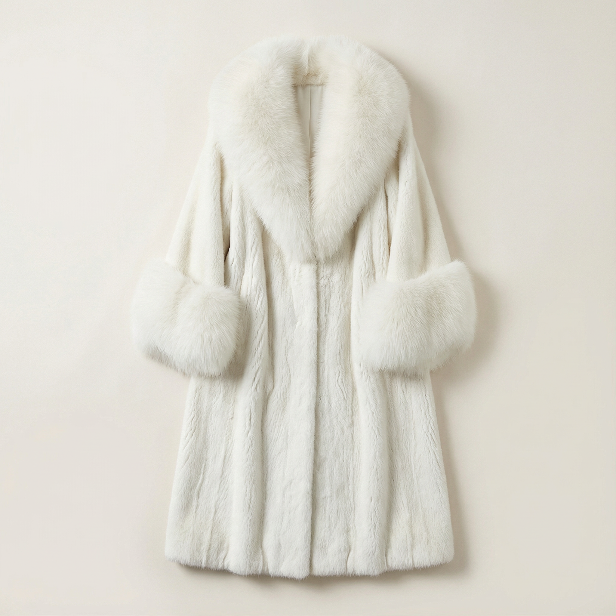 Women’s Long Overcoat – Collar Design, Long Sleeves