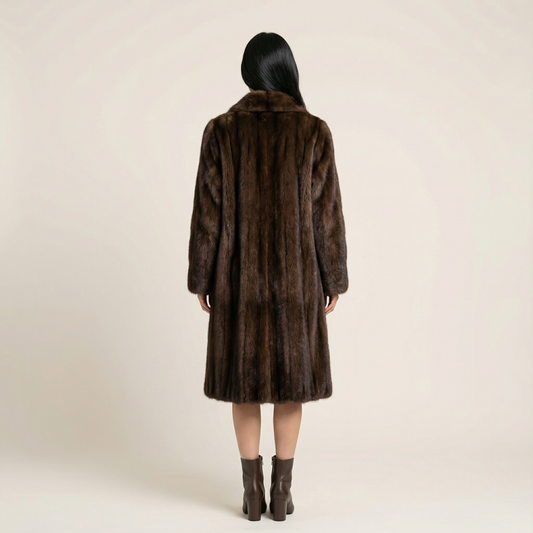 Women’s Long Overcoat – Lapel Design, Long Sleeves