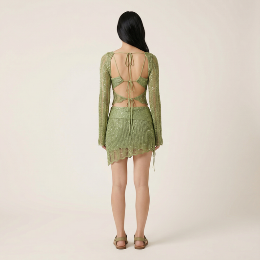 Women’s Long Sleeve Top and Skirt Two Piece Set