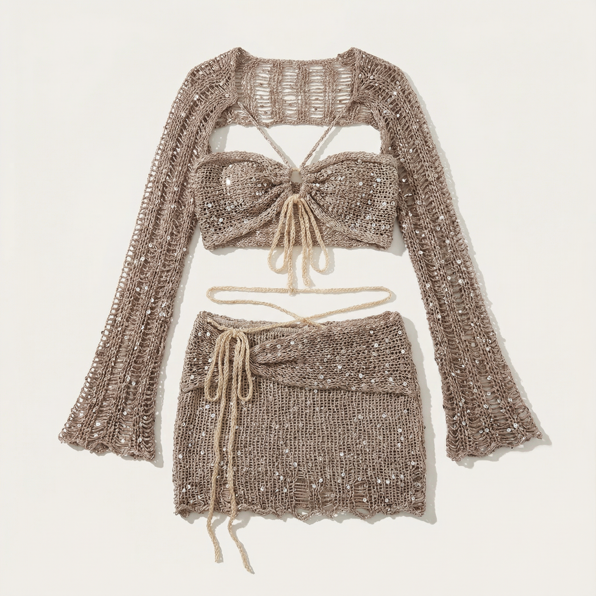 Women’s Long Sleeve Top and Skirt Two Piece Set