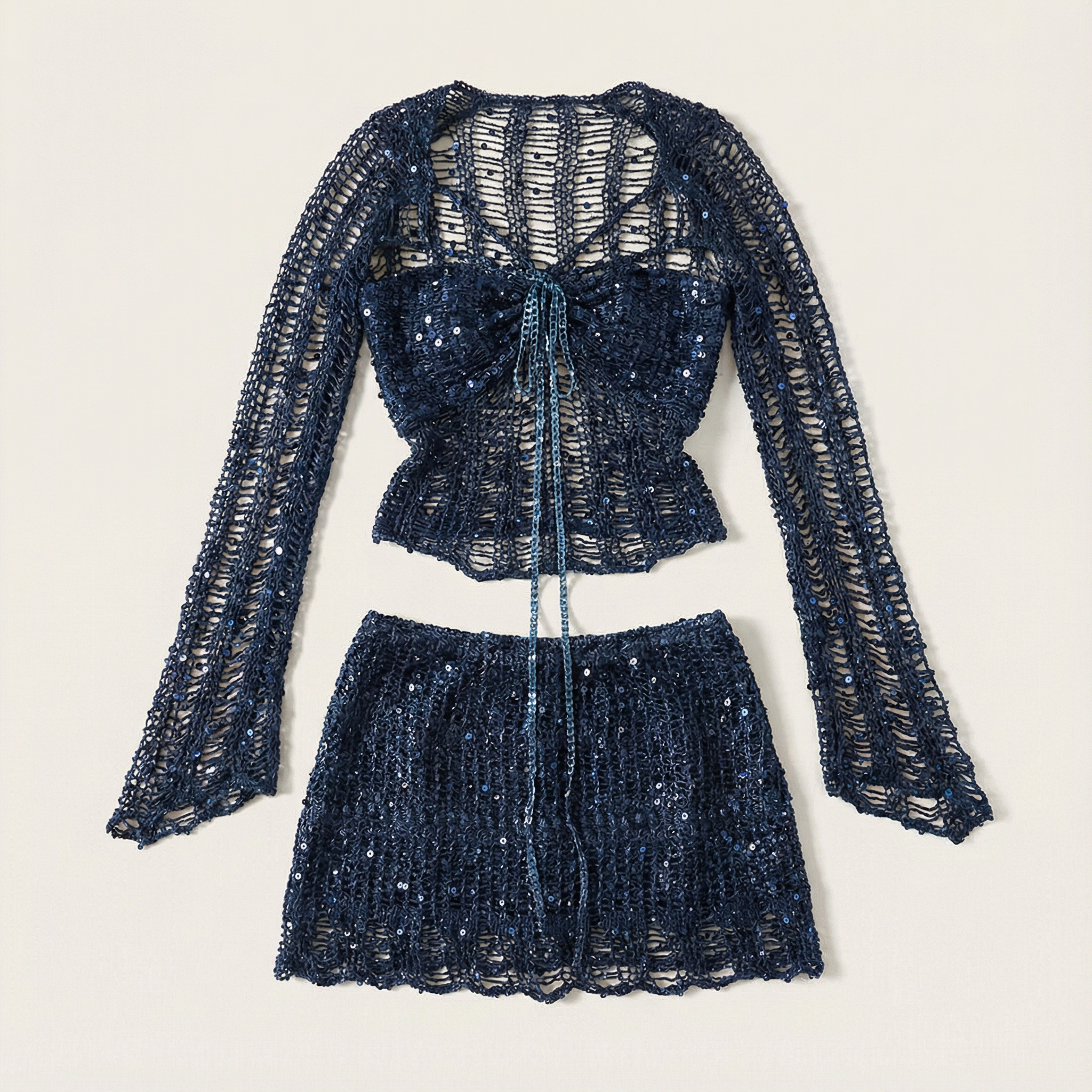 Women’s Long Sleeve Top and Skirt Two Piece Set