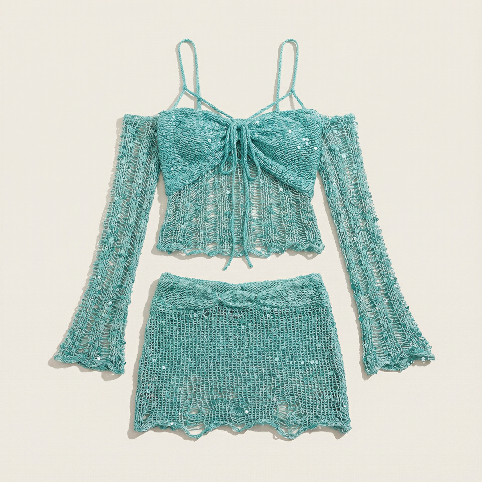 Women’s Long Sleeve Top and Skirt Two Piece Set