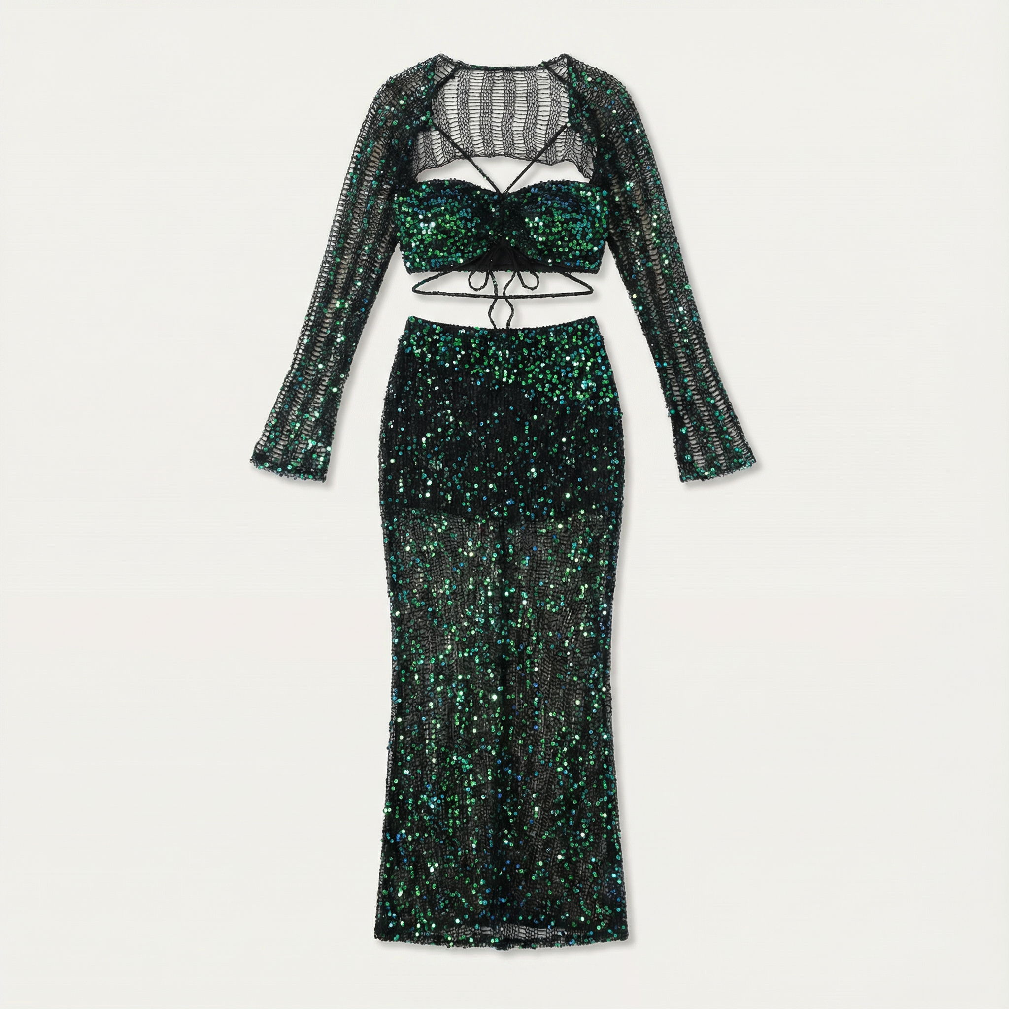 Women’s Long Sleeve Top and Skirt Two Piece Set