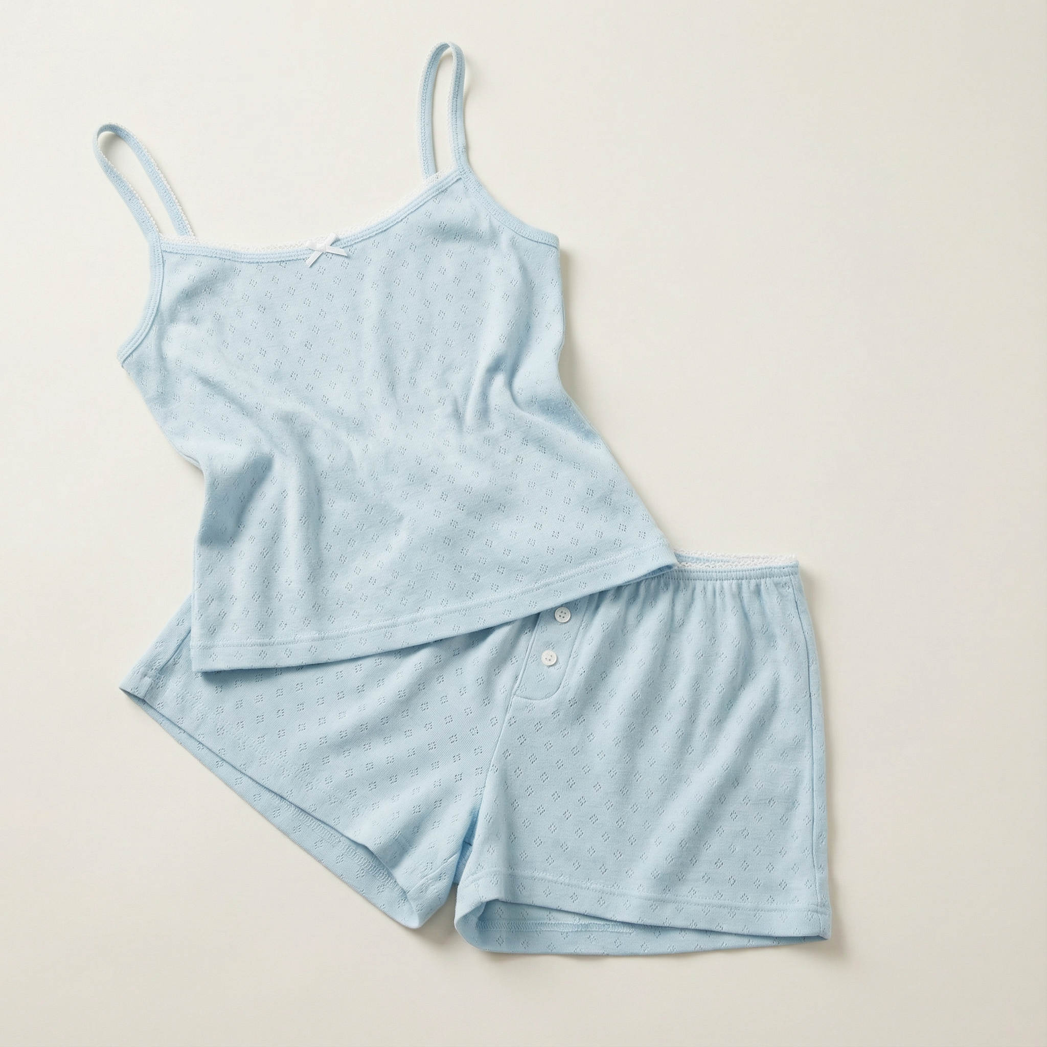 Women’s Lounge Set – Sleeveless Crop Cami and Elastic Waist Shorts