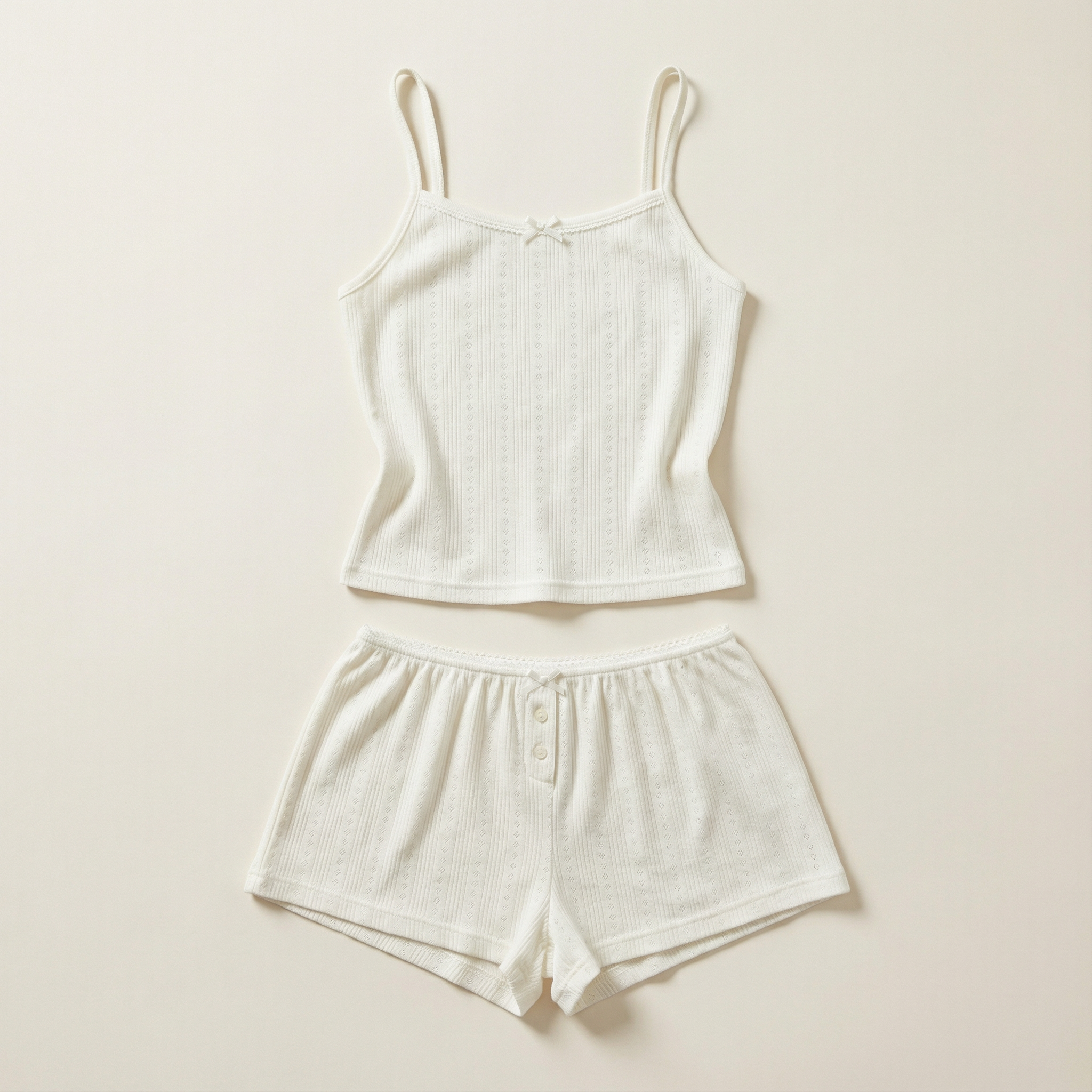 Women’s Lounge Set – Sleeveless Crop Cami and Elastic Waist Shorts