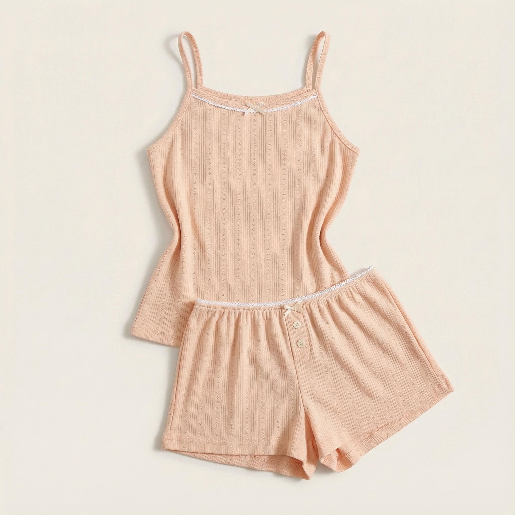 Women’s Lounge Set – Sleeveless Crop Cami and Elastic Waist Shorts