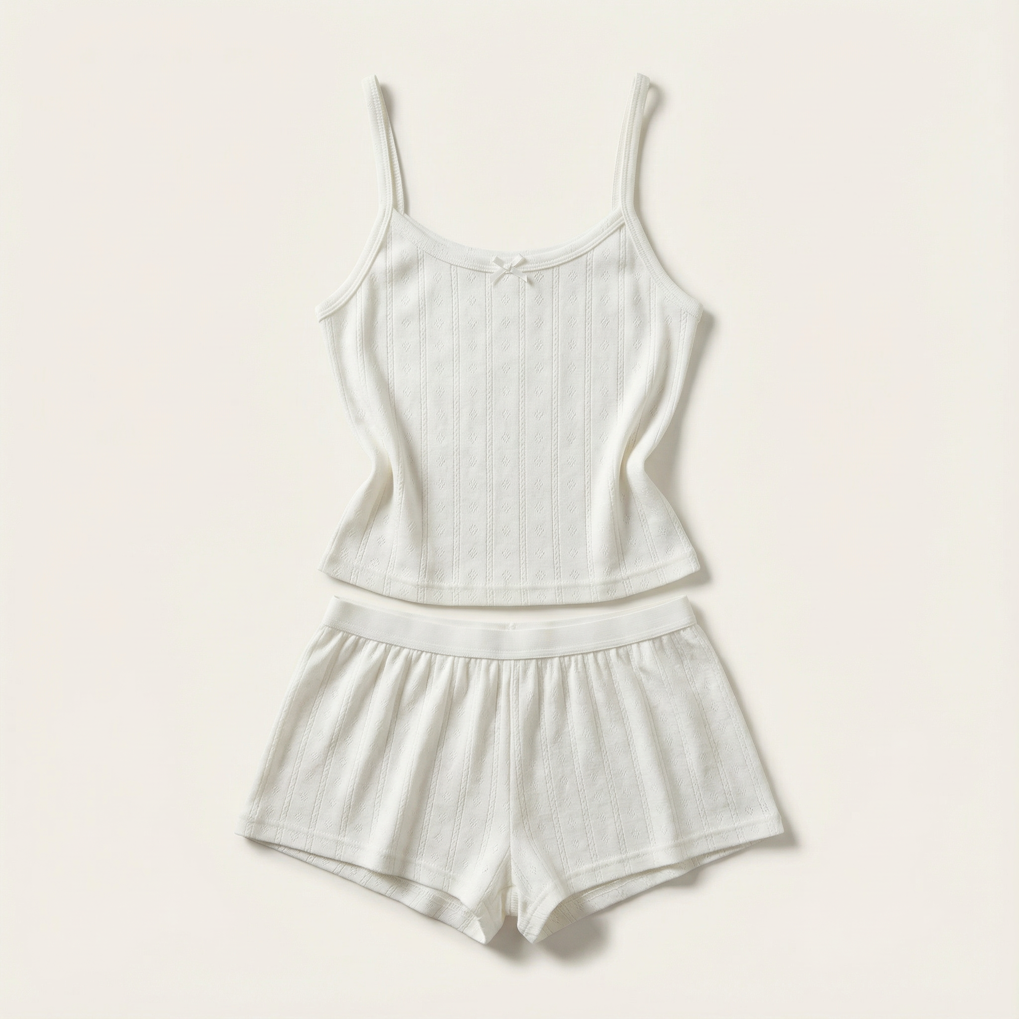 Women’s Lounge Set – Sleeveless Crop Cami and Elastic Waist Shorts