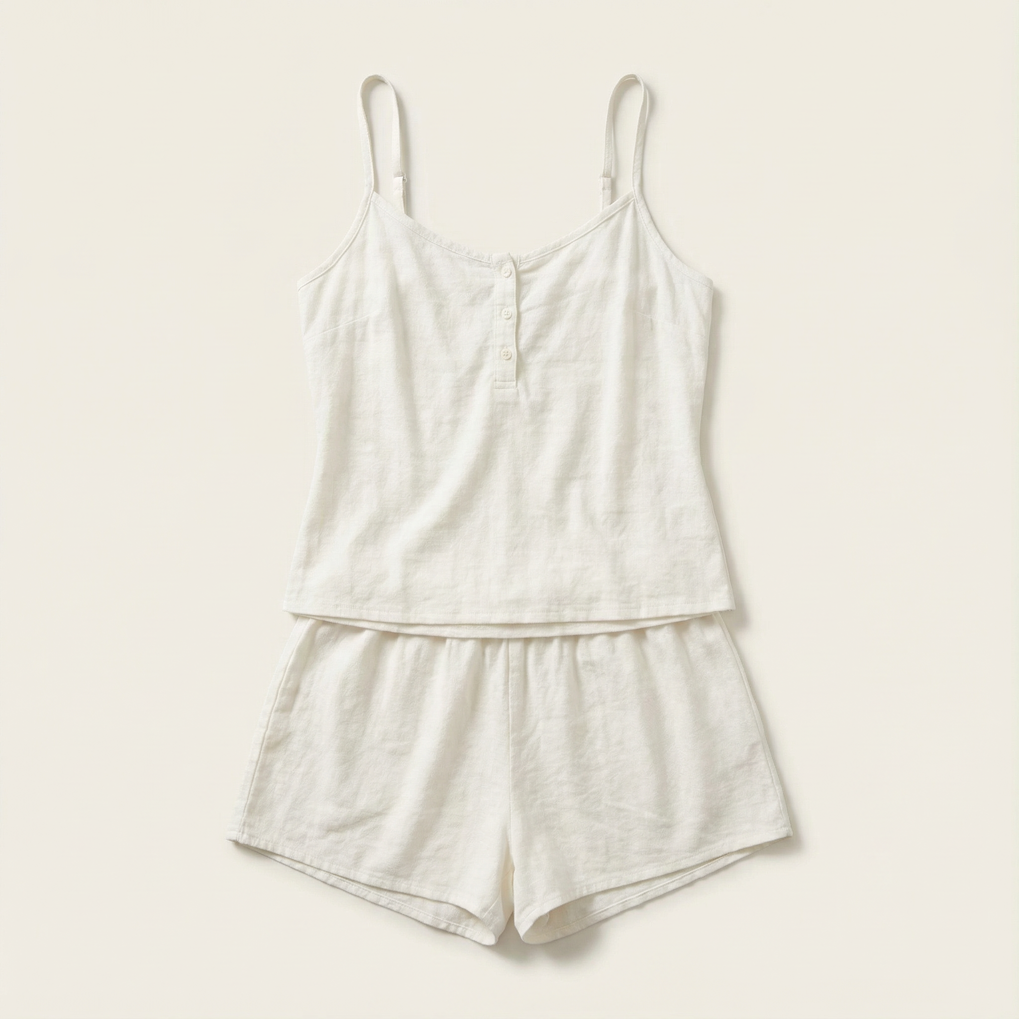 Women’s Lounge Set – Sleeveless Crop Cami and Elastic Waist Shorts