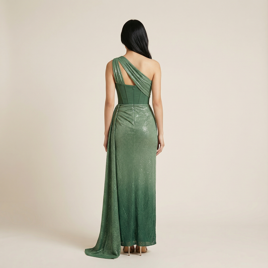 Women’s Maxi Dress – Draped Overlay Detail