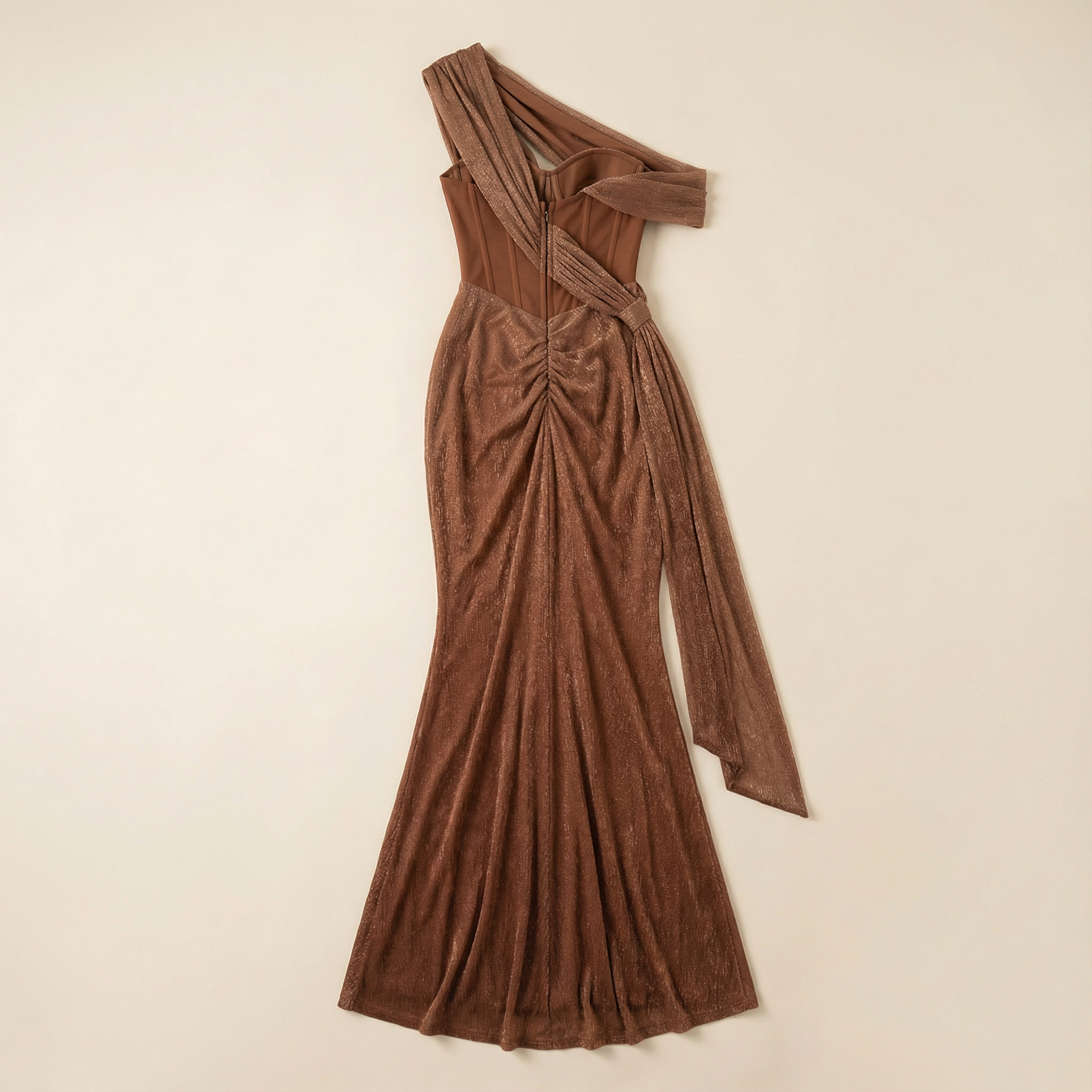 Women’s Maxi Dress – Draped Overlay Detail