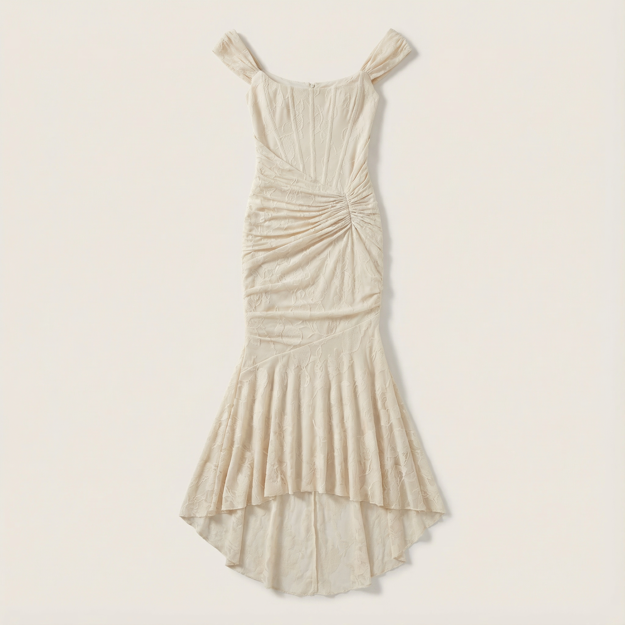 Women’s Maxi Dress – Ruched Waist and Asymmetric Hem