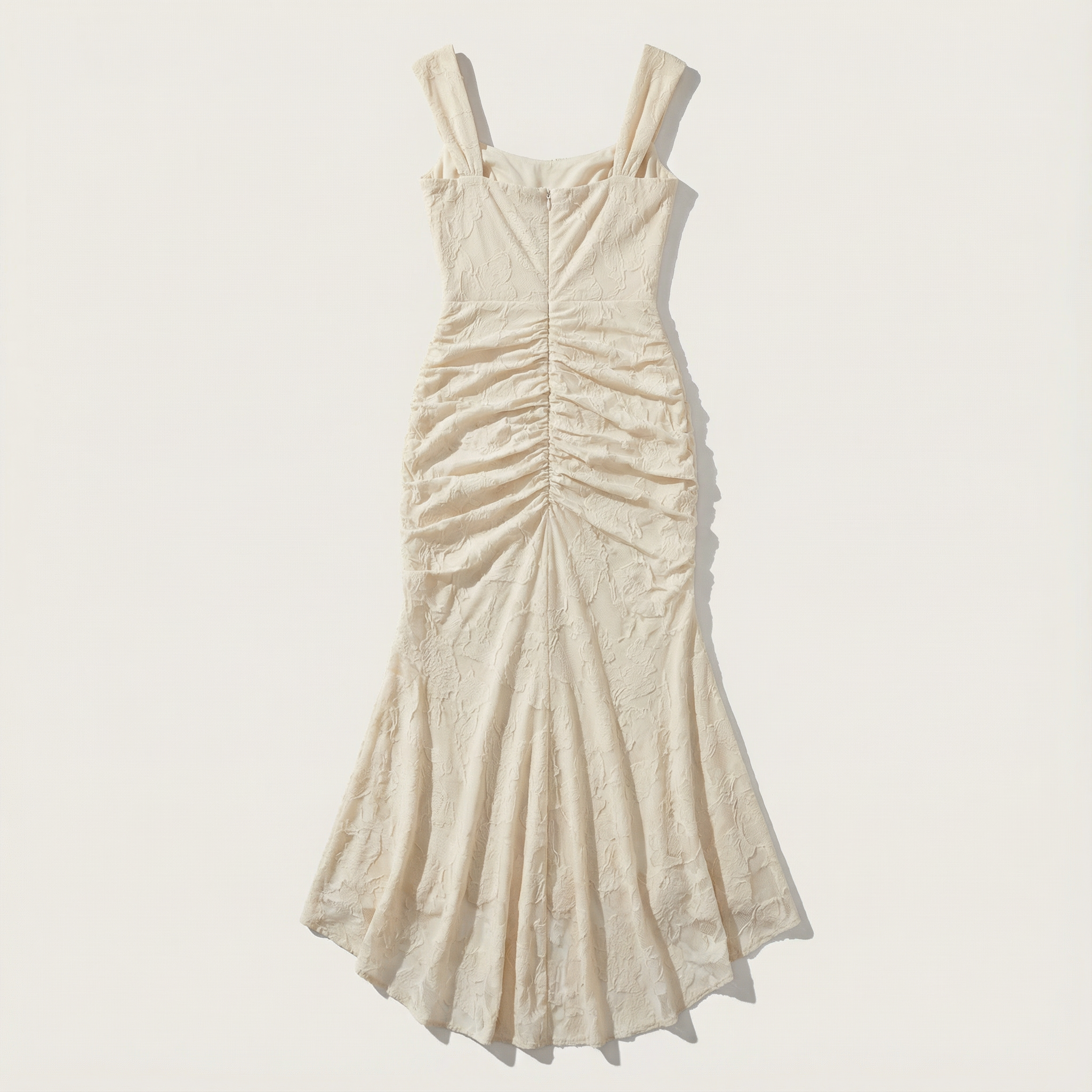 Women’s Maxi Dress – Ruched Waist and Asymmetric Hem