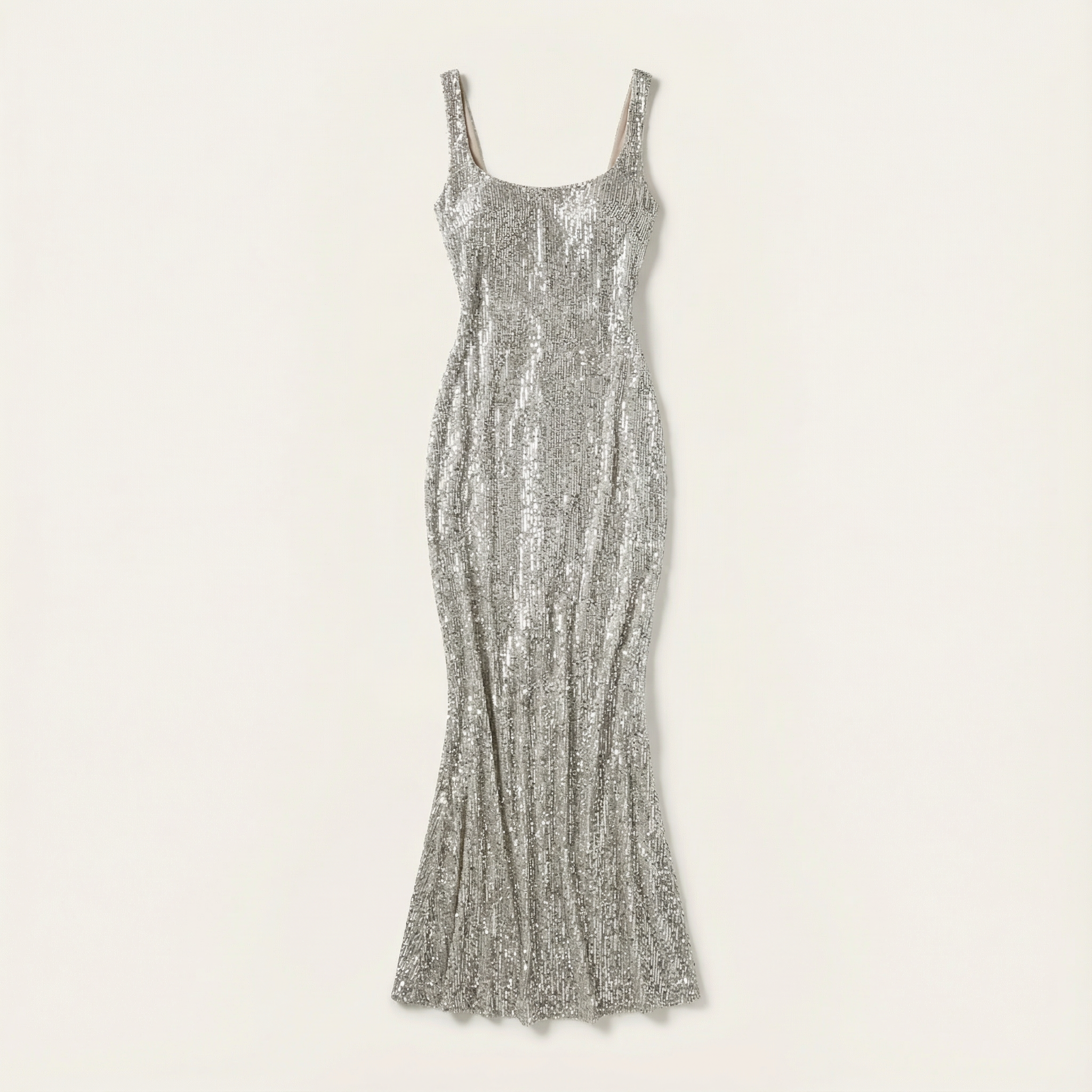 Women’s Party Maxi Dress – Low Neck Sleeveless Style