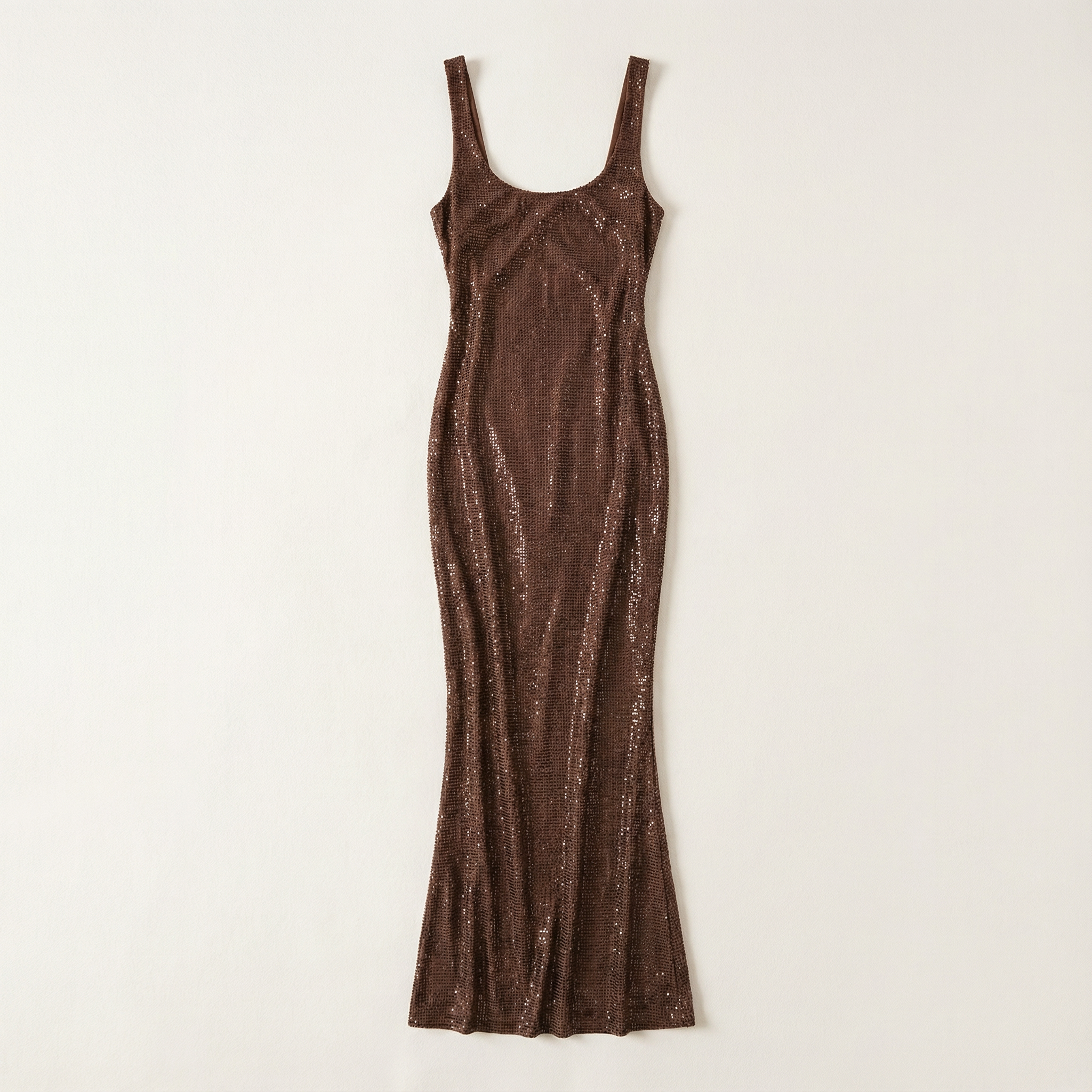 Women’s Party Maxi Dress – Low Neck Sleeveless Style