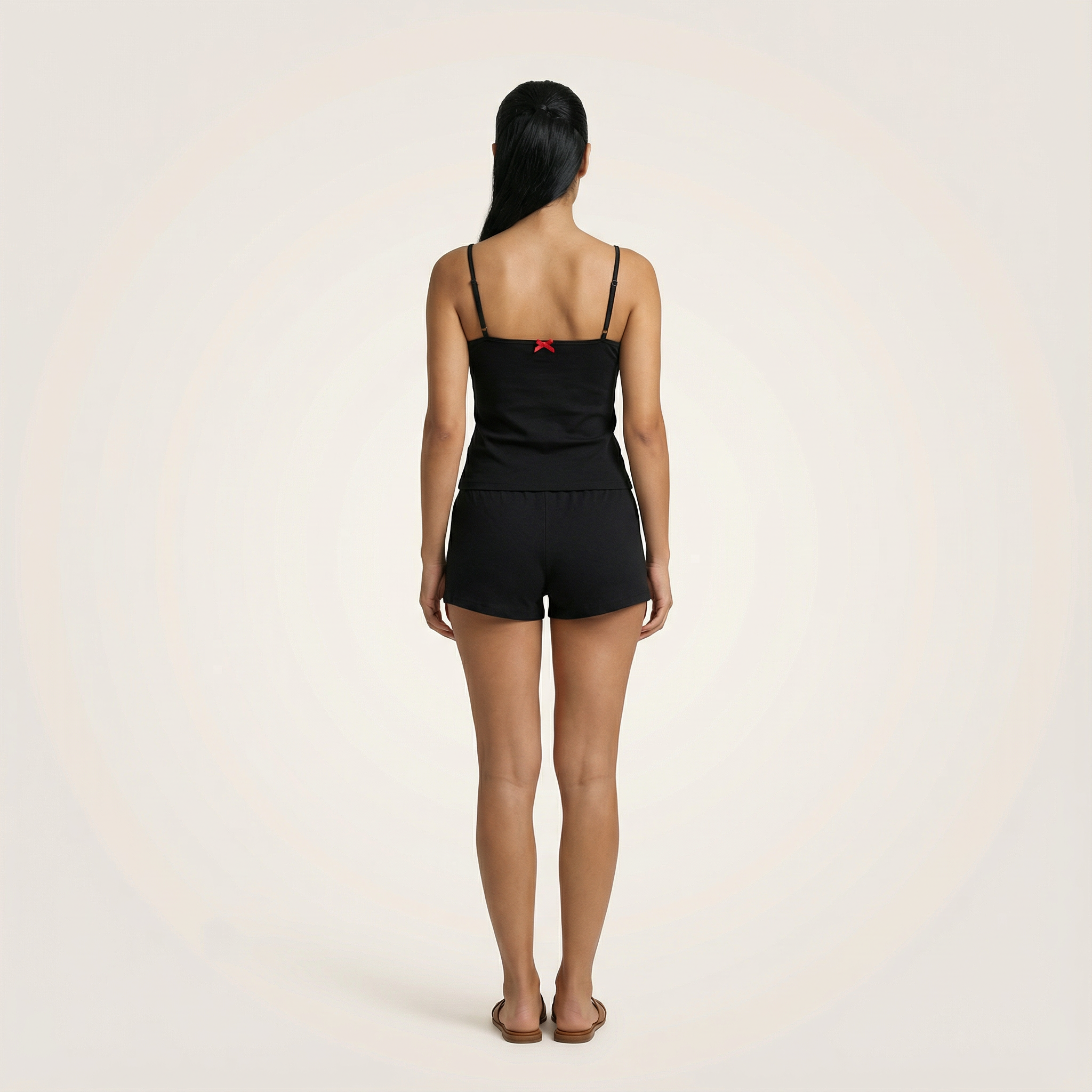 Women’s Sleepwear Set – Crop Cami Top and Pajama Shorts