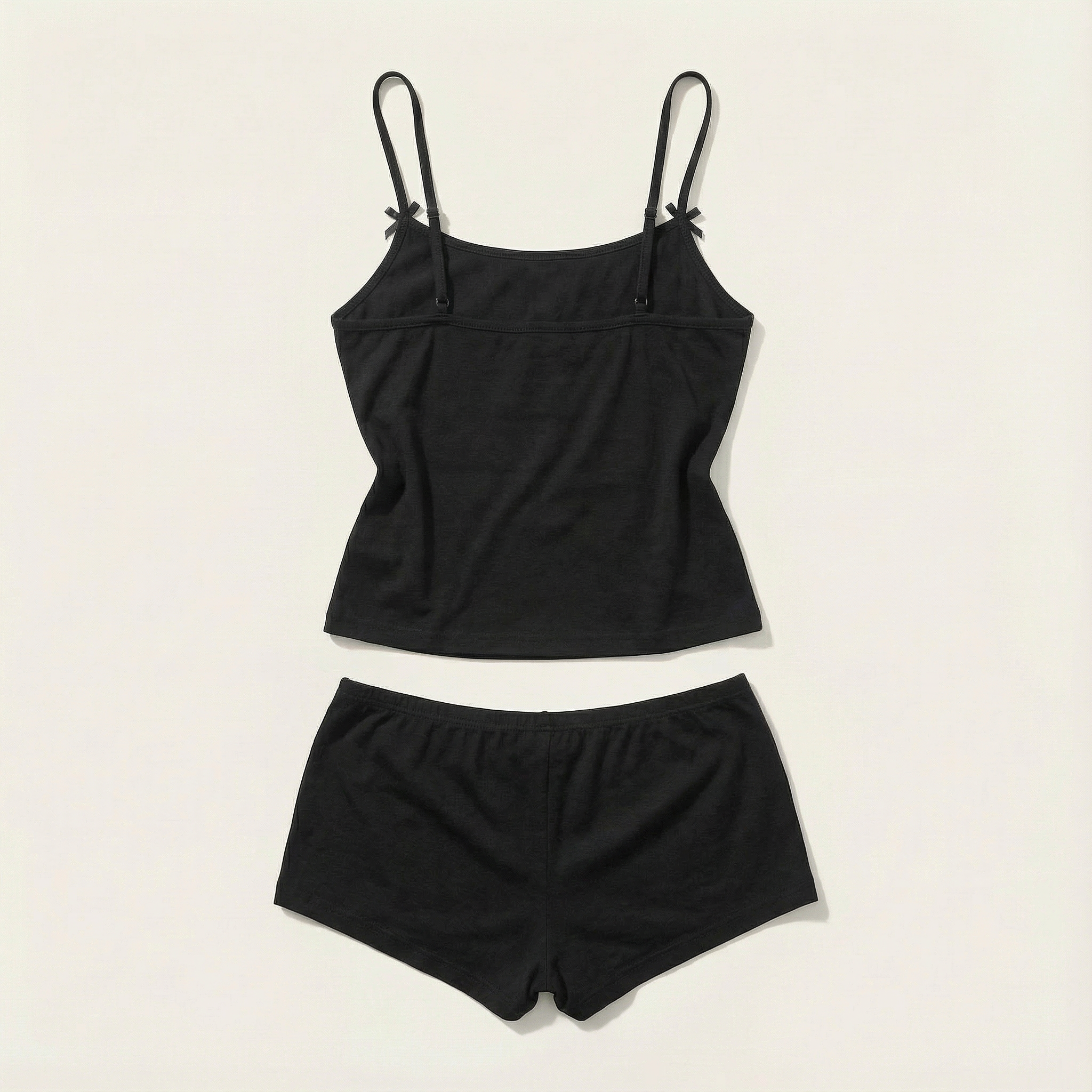 Women’s Sleepwear Set – Crop Cami Top and Pajama Shorts