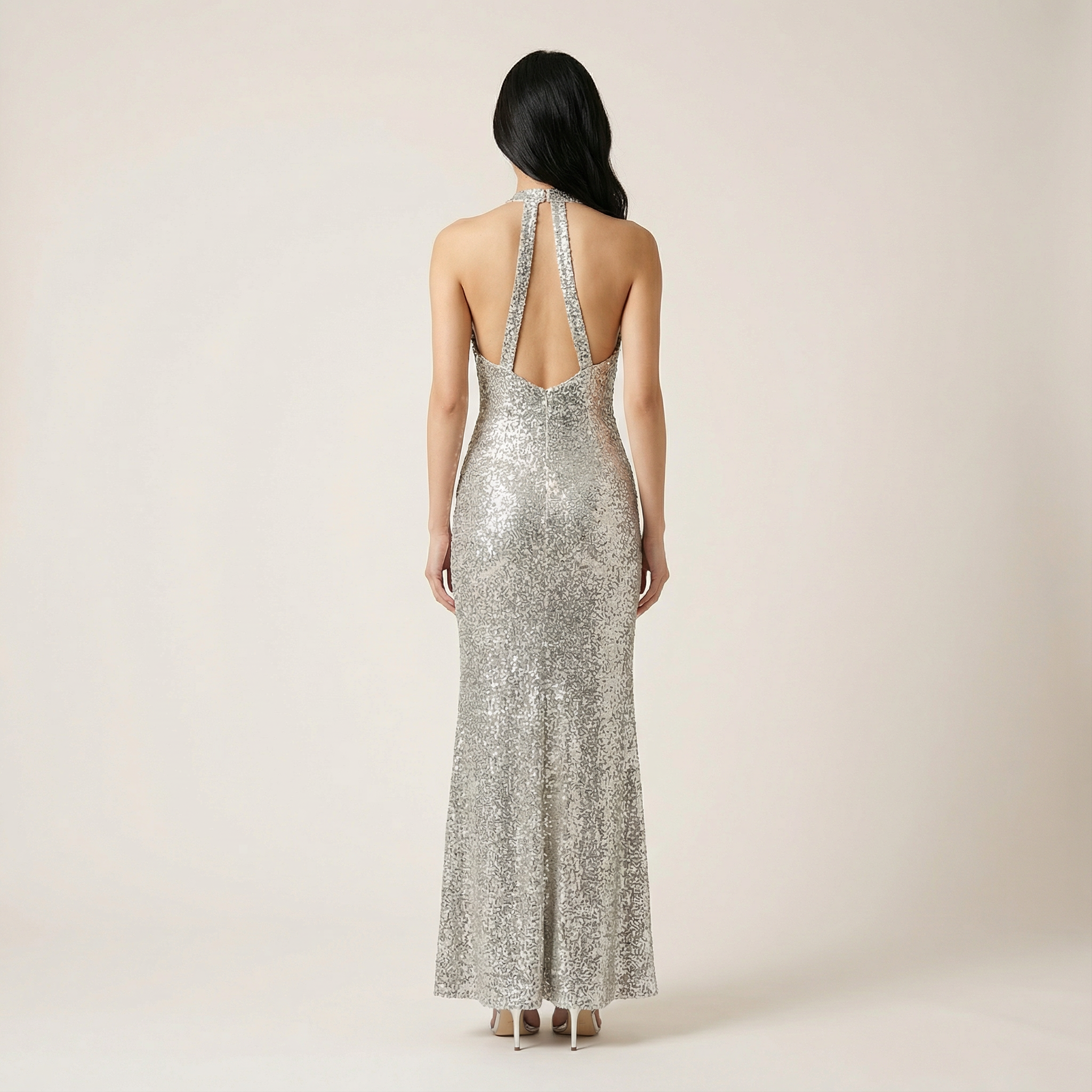 Women’s Sleeveless Maxi Dress – Cut-Out Design