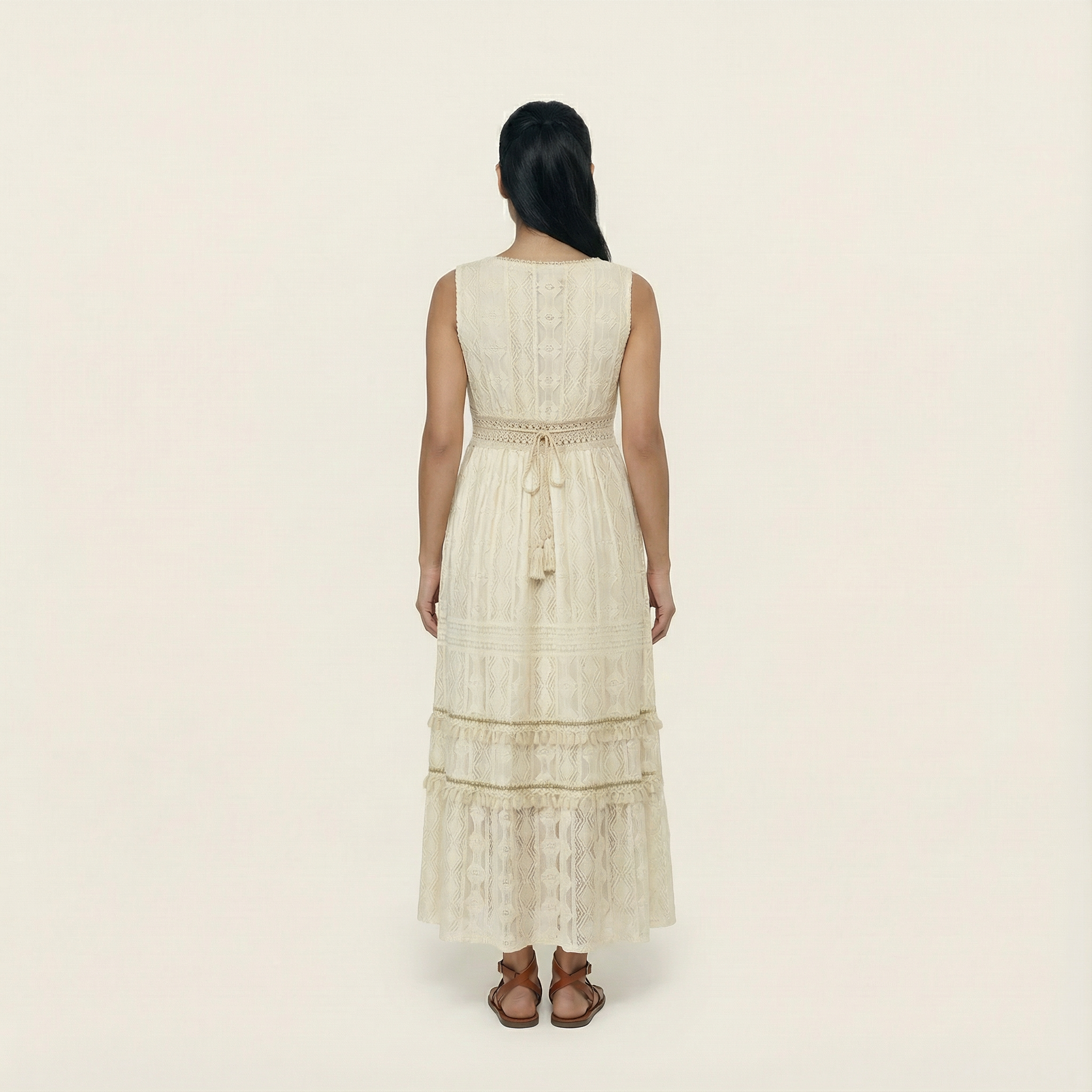 Women’s Sleeveless Maxi Dress – V-Neck Design, High-Slit Detail, Flowy Silhouette