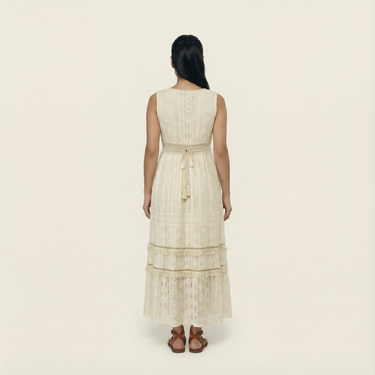 Women’s Sleeveless Maxi Dress – V-Neck Design, High-Slit Detail, Flowy Silhouette