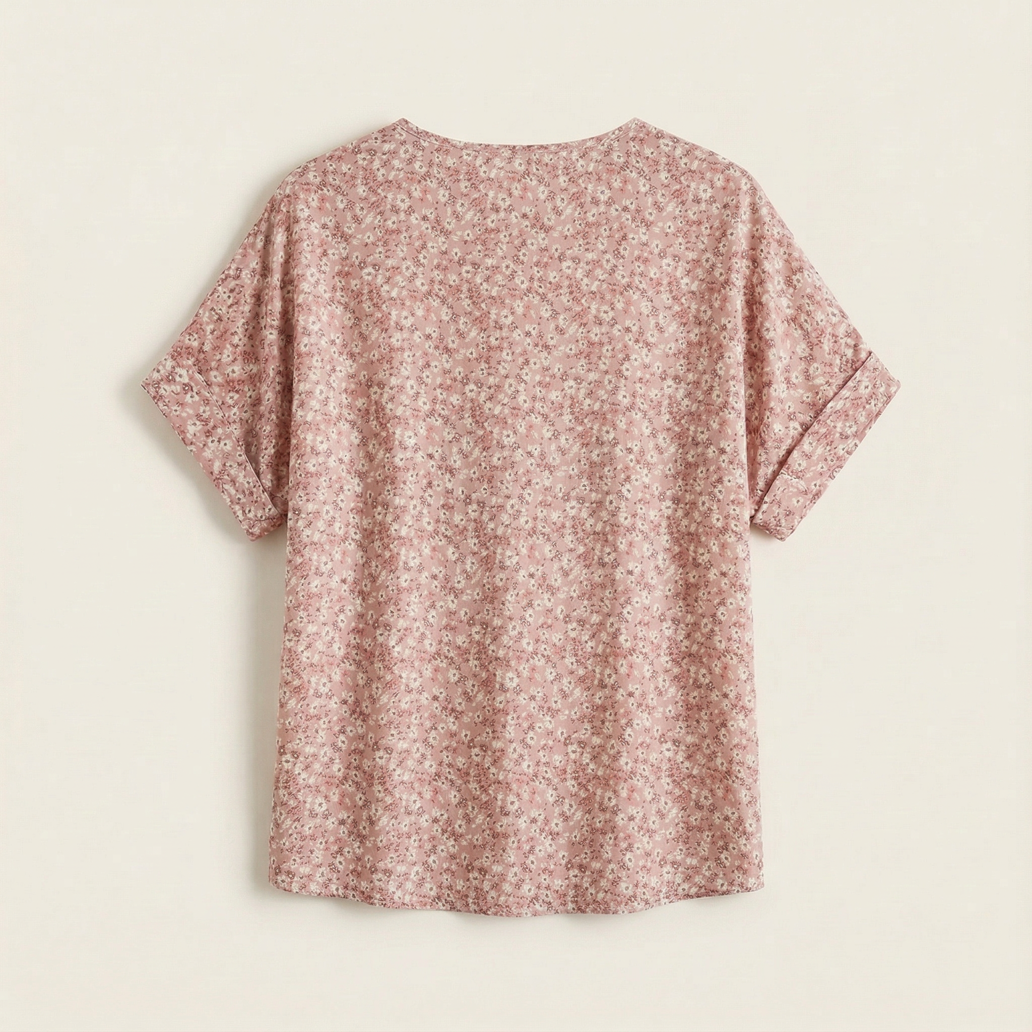 Women’s Top – Floral Button-Up Short Sleeve Design