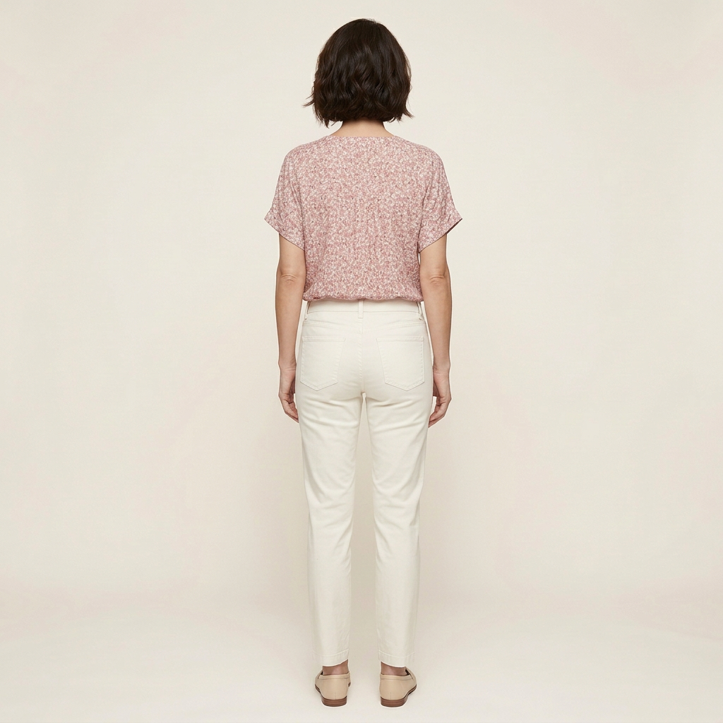 Women’s Top – Floral Button-Up Short Sleeve Design